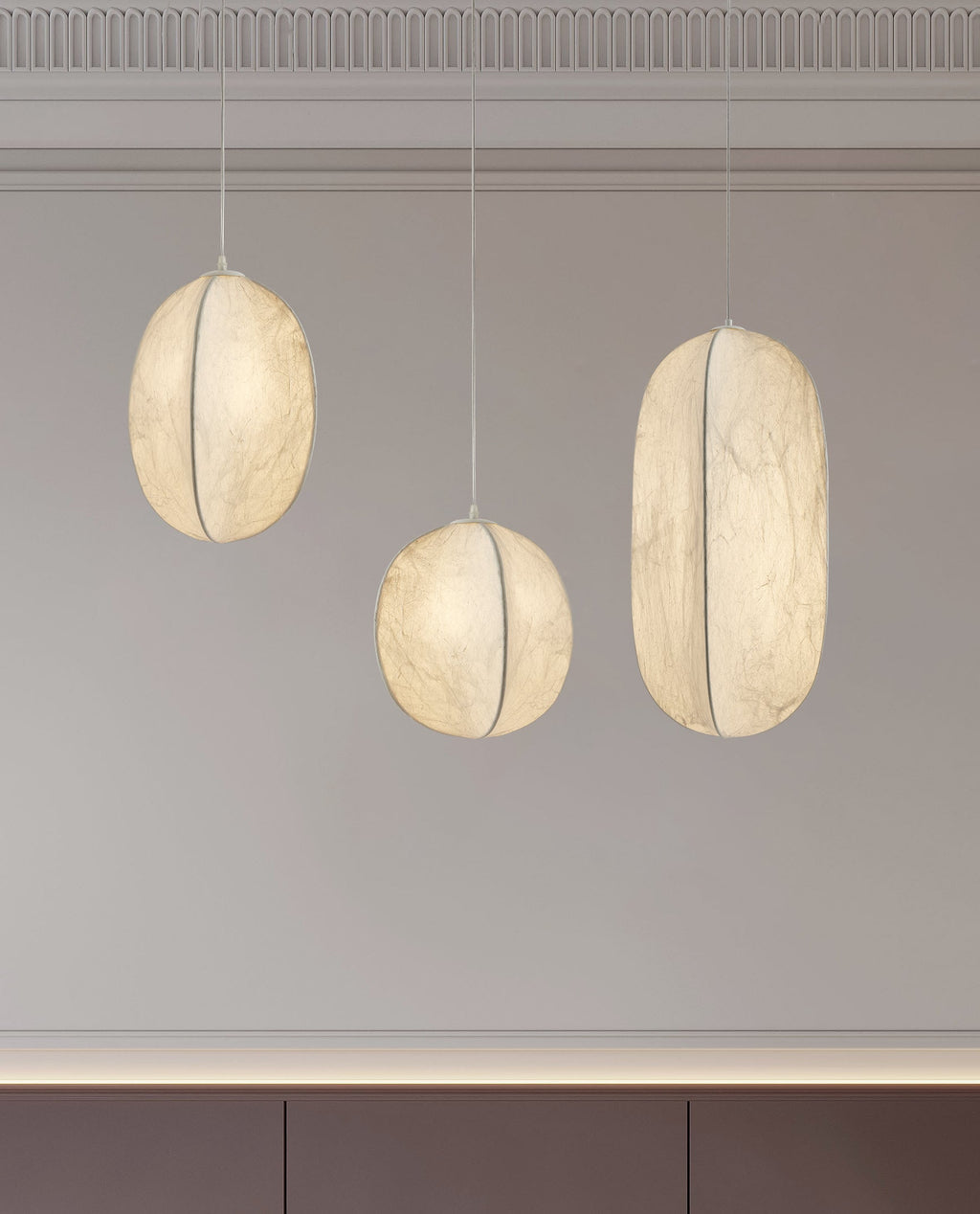 Lilian Silk Sphere Droplight Pendant Lamp