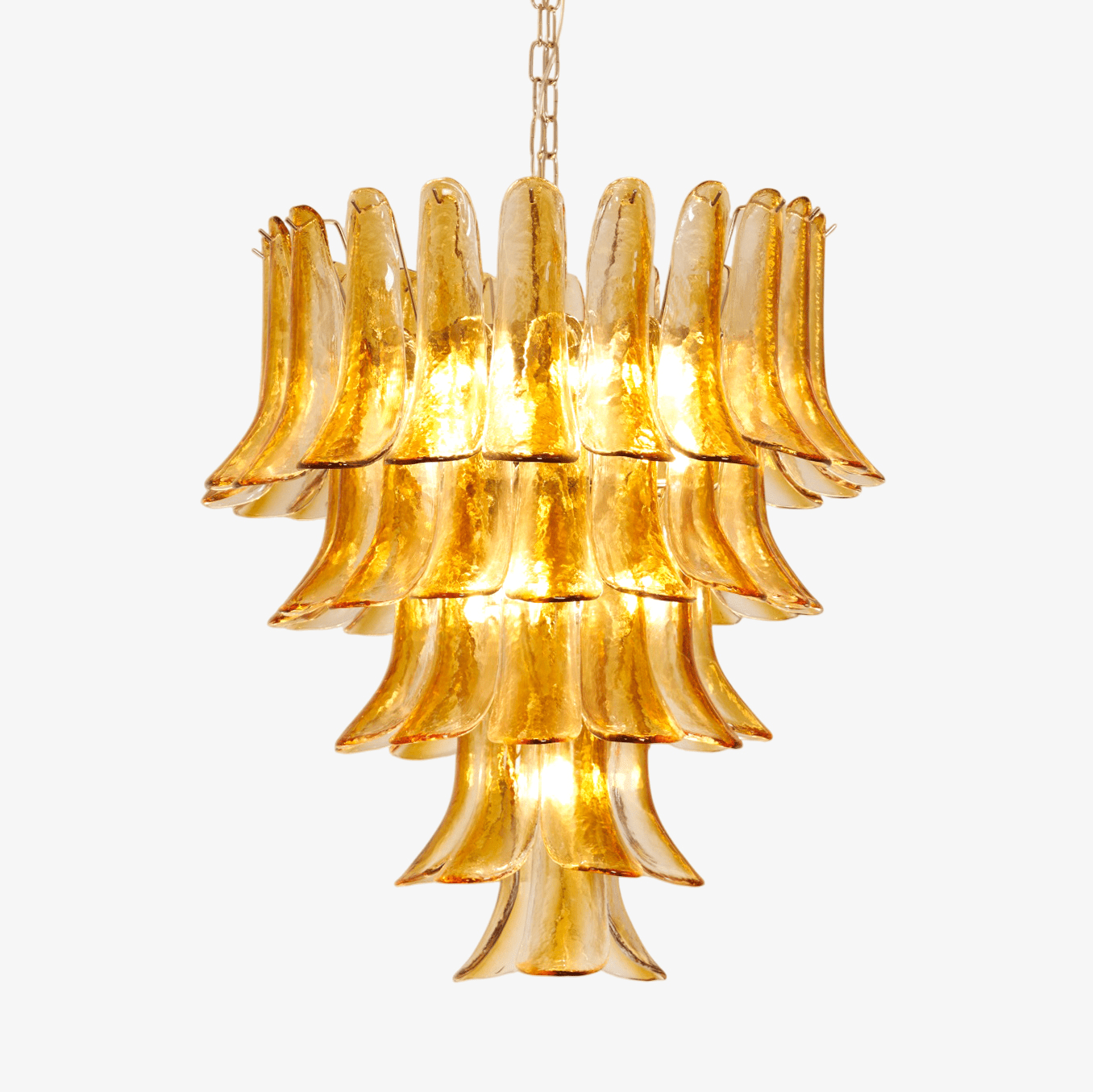 Murano Amber Lily Chandelier