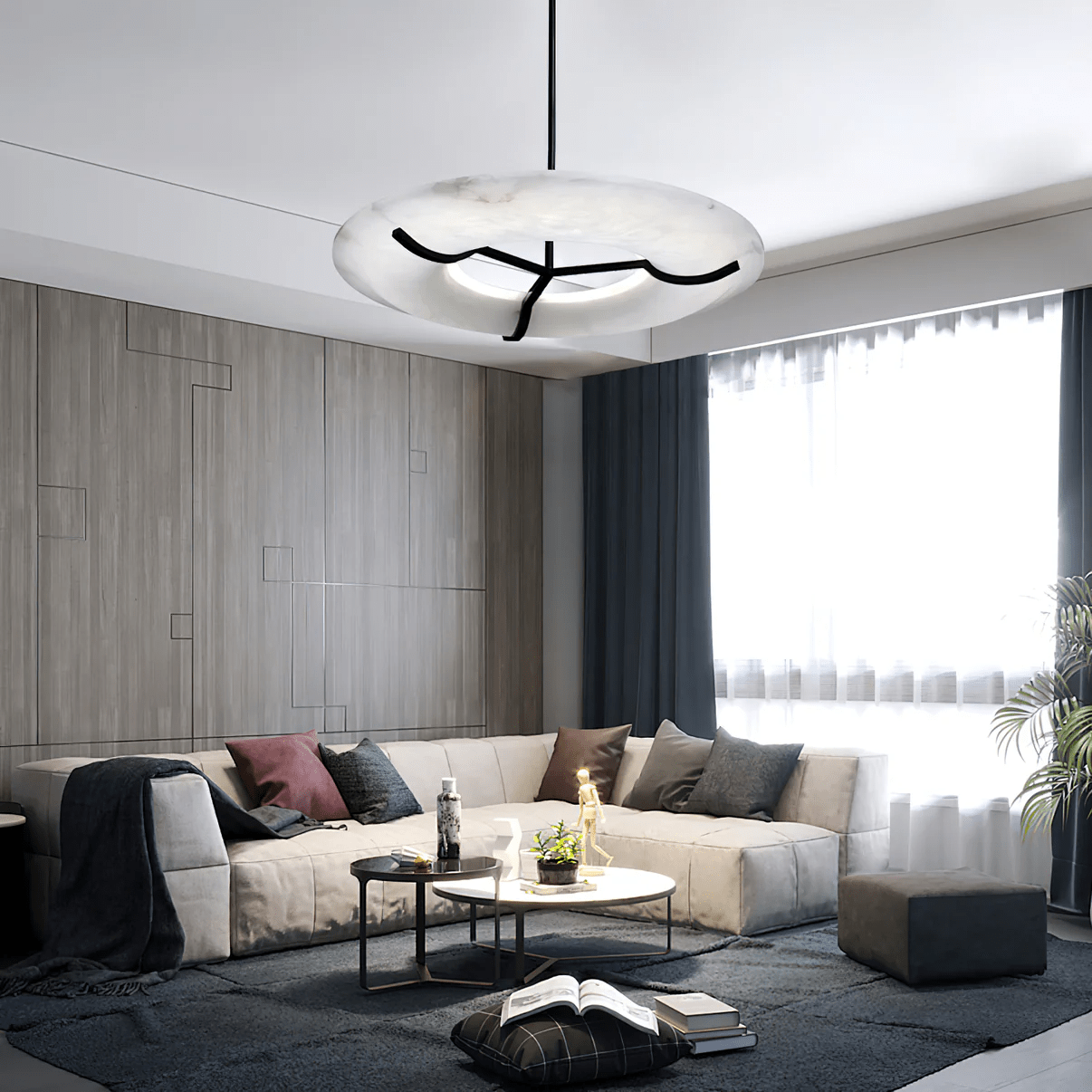 Carve Alabaster Pendant Light