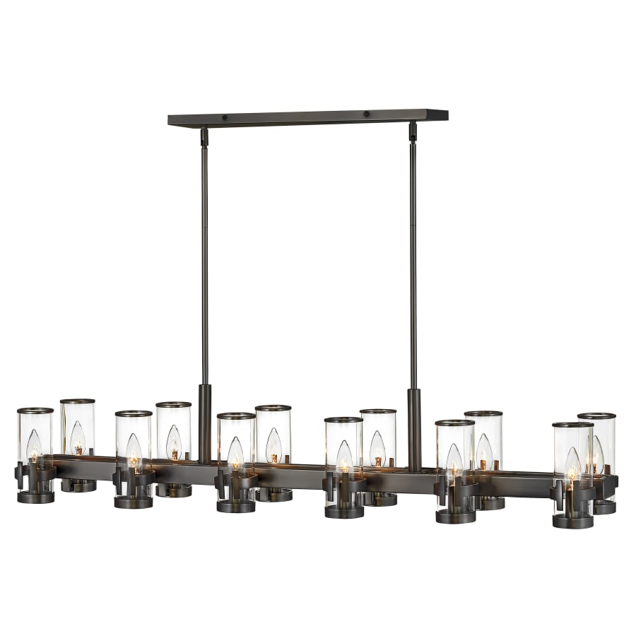 Hinkley Lighting Reeve 12 Light 46" Wide Linear Taper Candle Style Chandelier with Clear Glass Shades