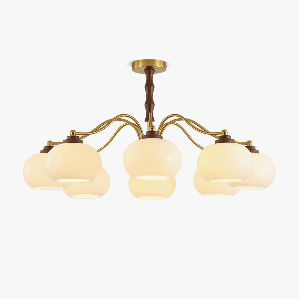 Persimmon Glass Globe Ceiling fixture Chandelier