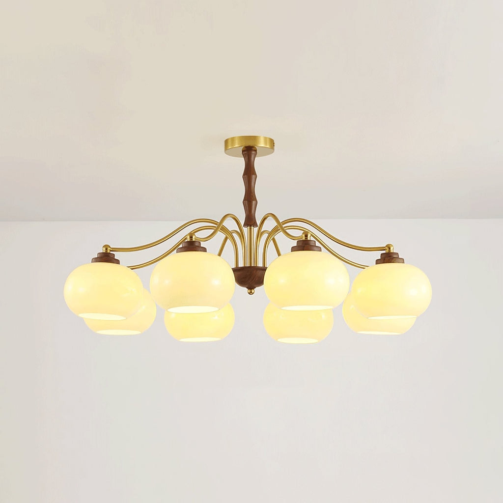 Persimmon Glass Globe Ceiling fixture Chandelier