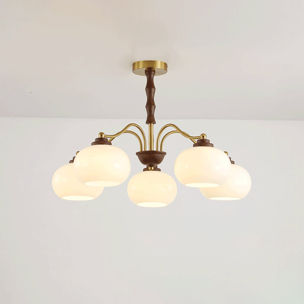 Persimmon Glass Globe Ceiling fixture Chandelier