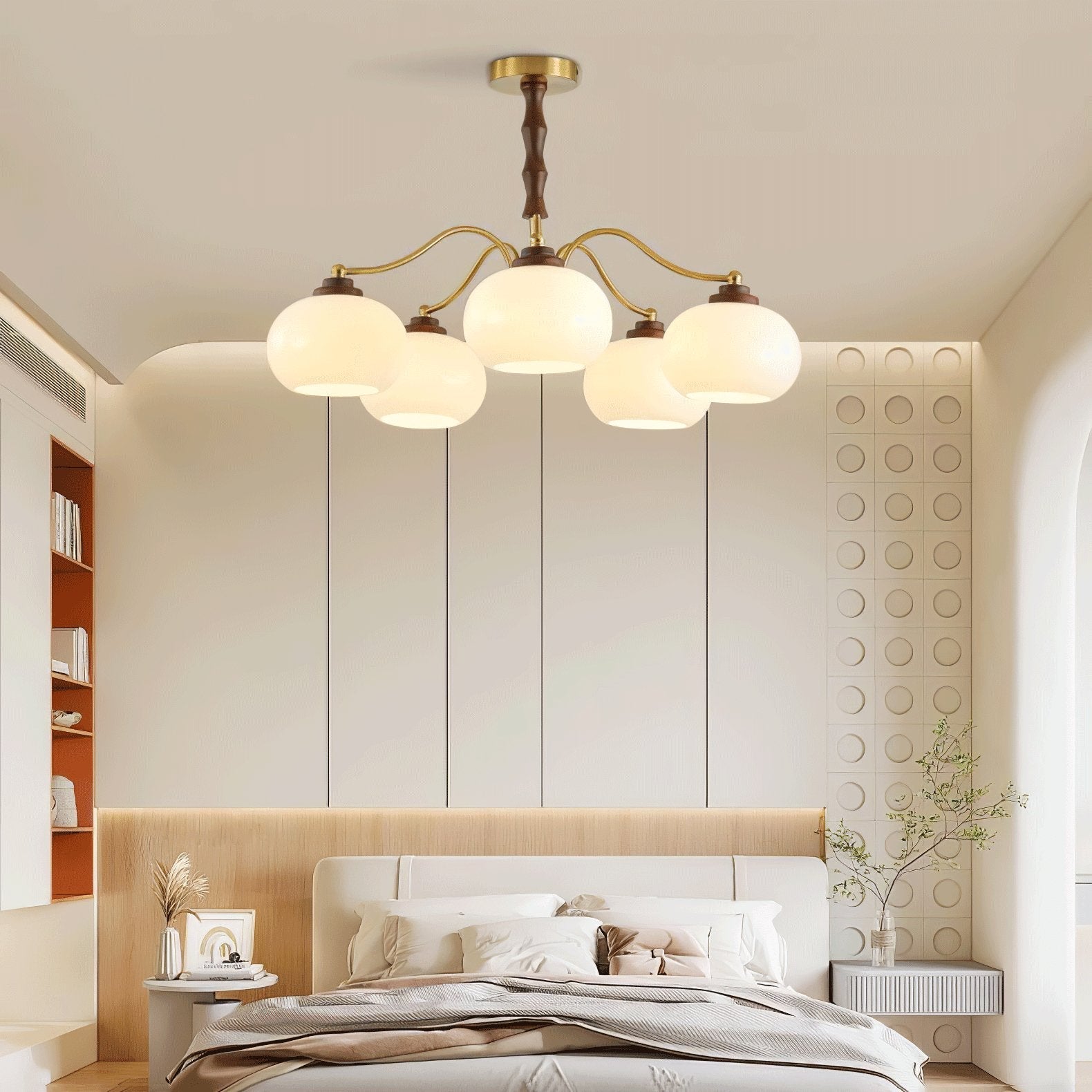 Persimmon Glass Globe Ceiling fixture Chandelier