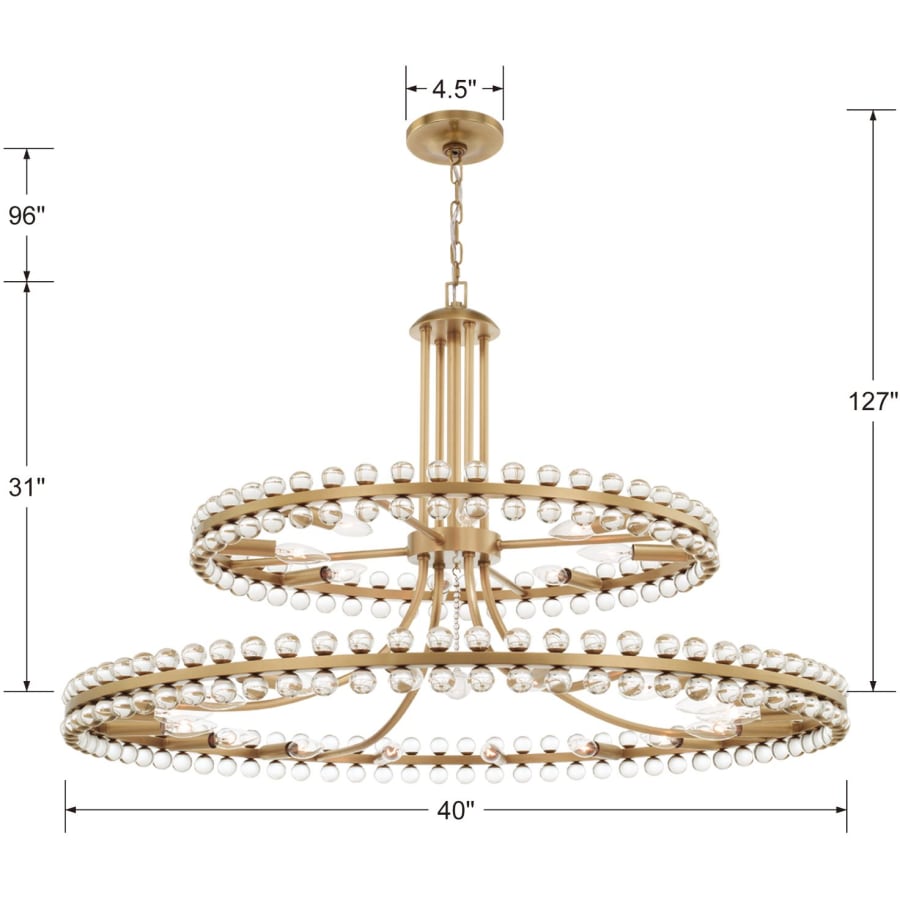 Crystorama Lighting Group Clover 24 Light 39" Wide Ring Chandelier with Glass Ball Accents