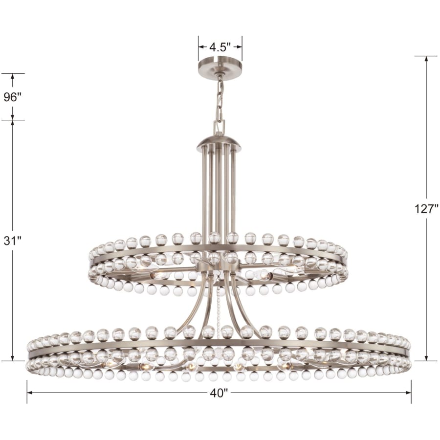 Crystorama Lighting Group Clover 24 Light 39" Wide Ring Chandelier with Glass Ball Accents