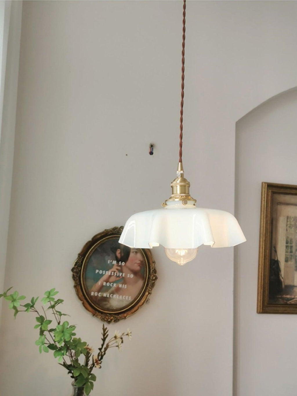 French Flower Houselight Pendant Swag Light