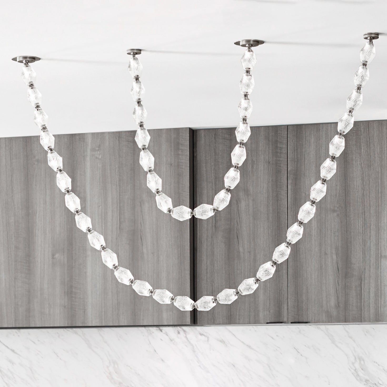 Glass Chain Chandelier
