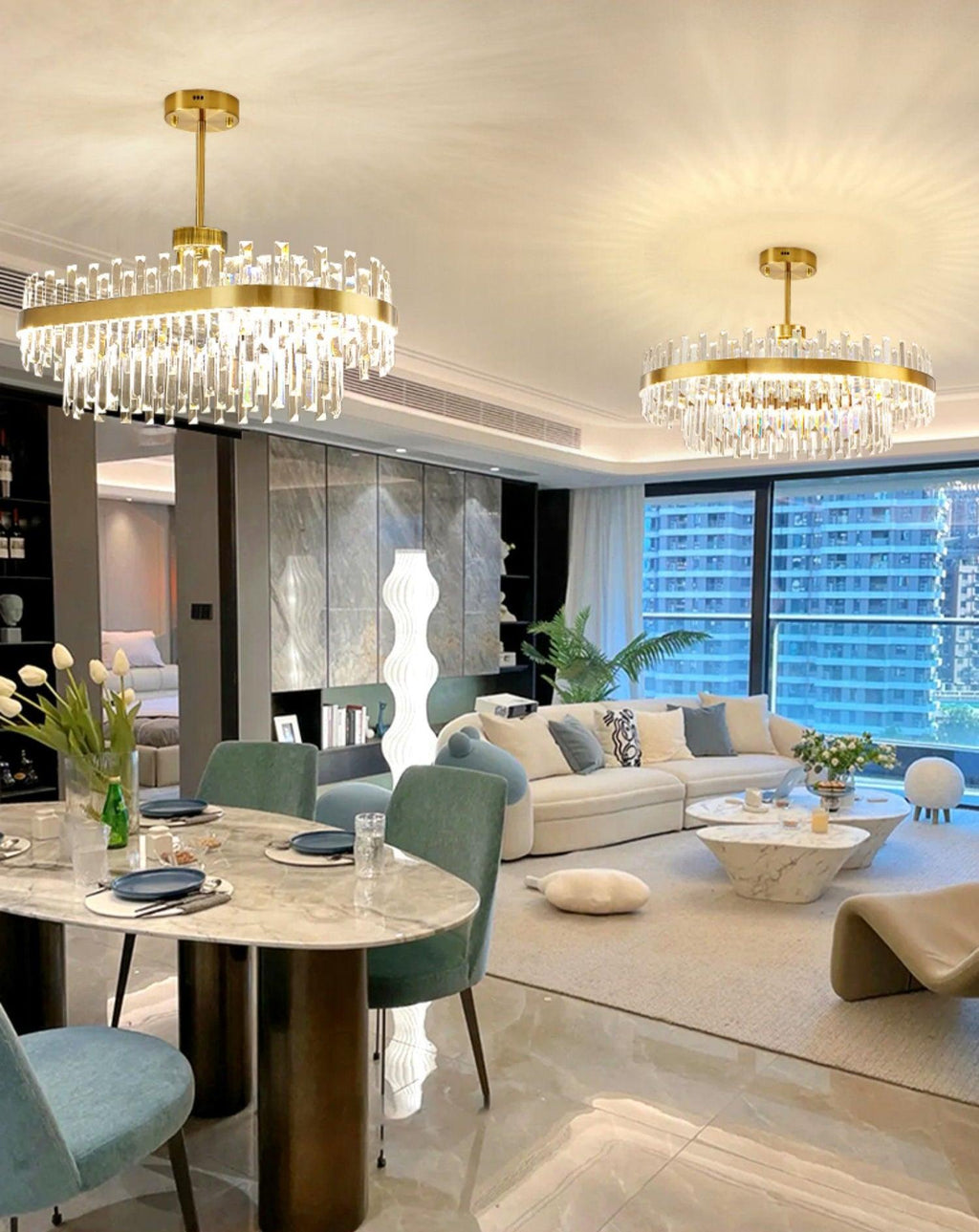 Drum Glass Candelabrum Chandelier