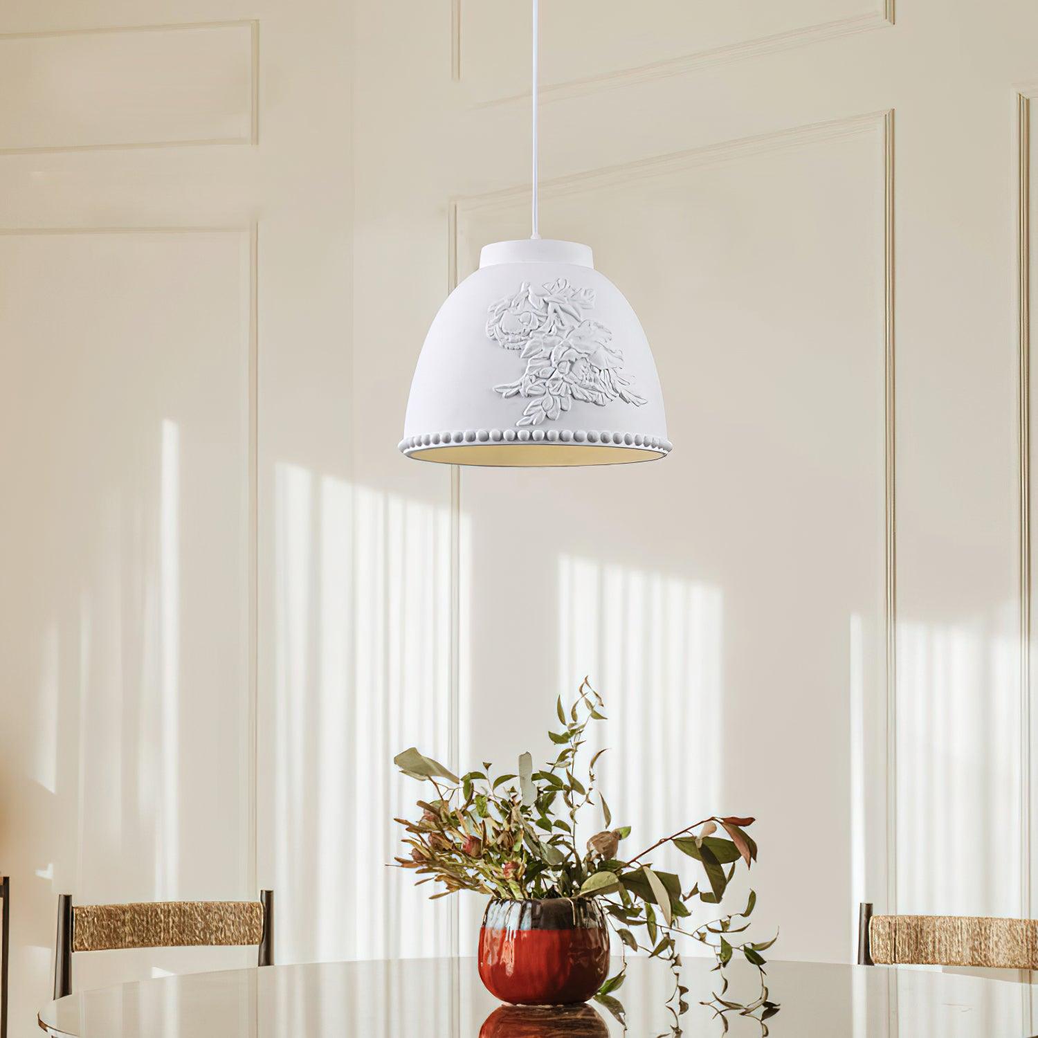 Embossed Flora Drop light Pendant Lamp