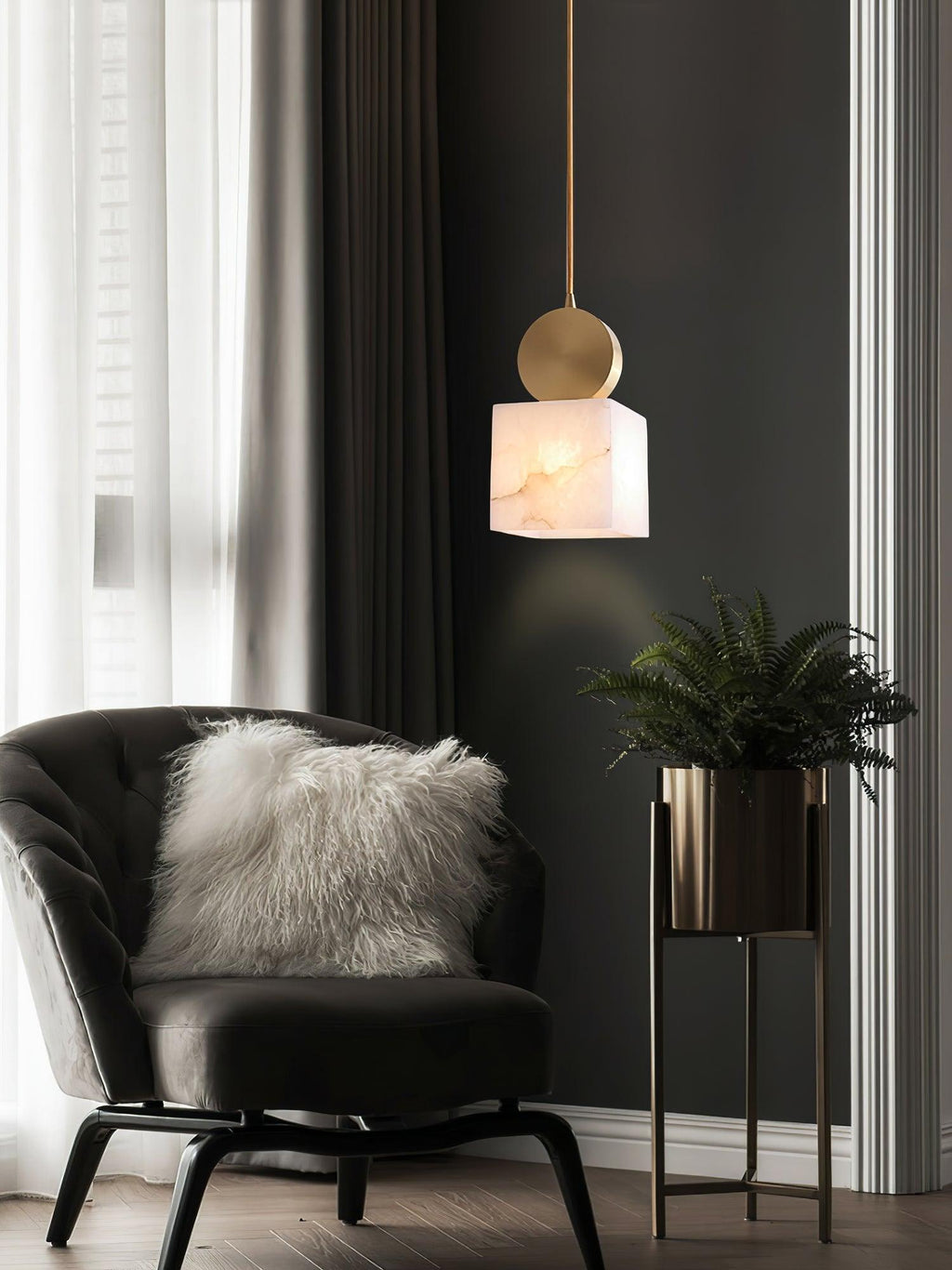 Etruscan Aabaster Droplight Pendant Light