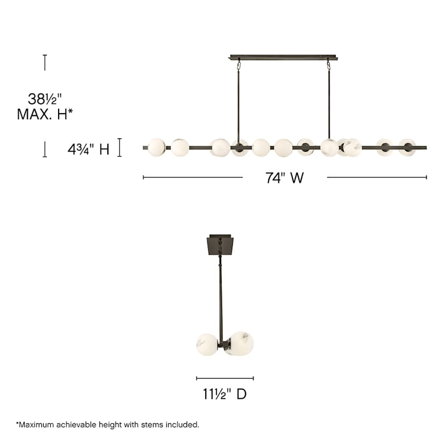 Fredrick Ramond Selene 14 Light 74" Wide Linear Chandelier