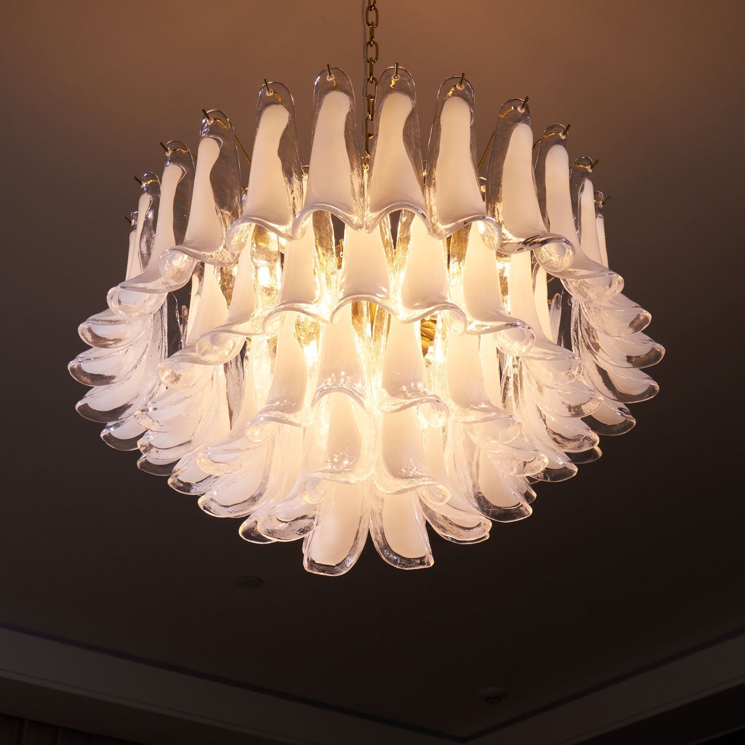 Fiora Pink Glass Chandelier