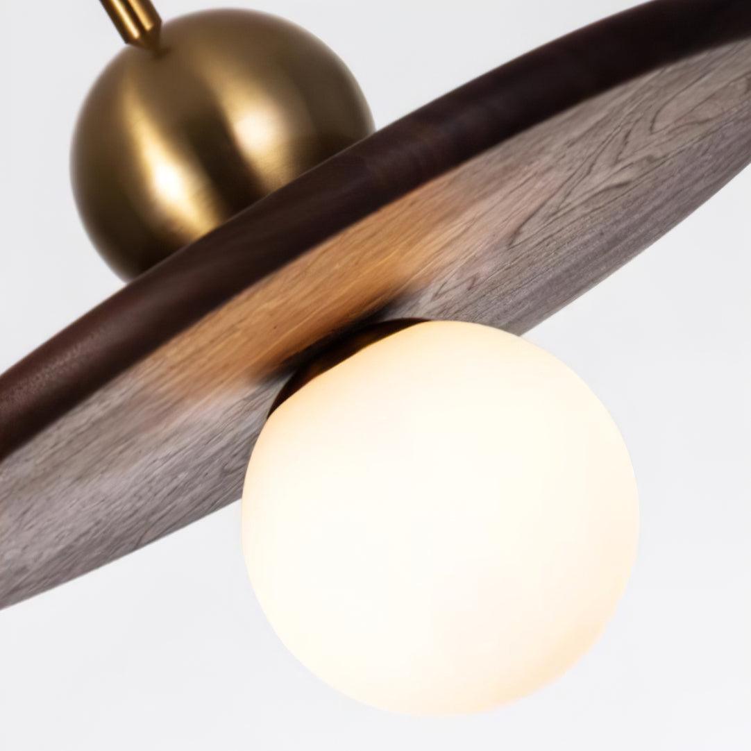 Flying Saucer Walnut Hanging light Pendant Lamp