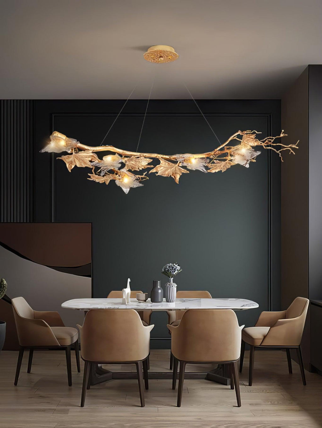 Folio Branch Brass Pendant light Chandelier