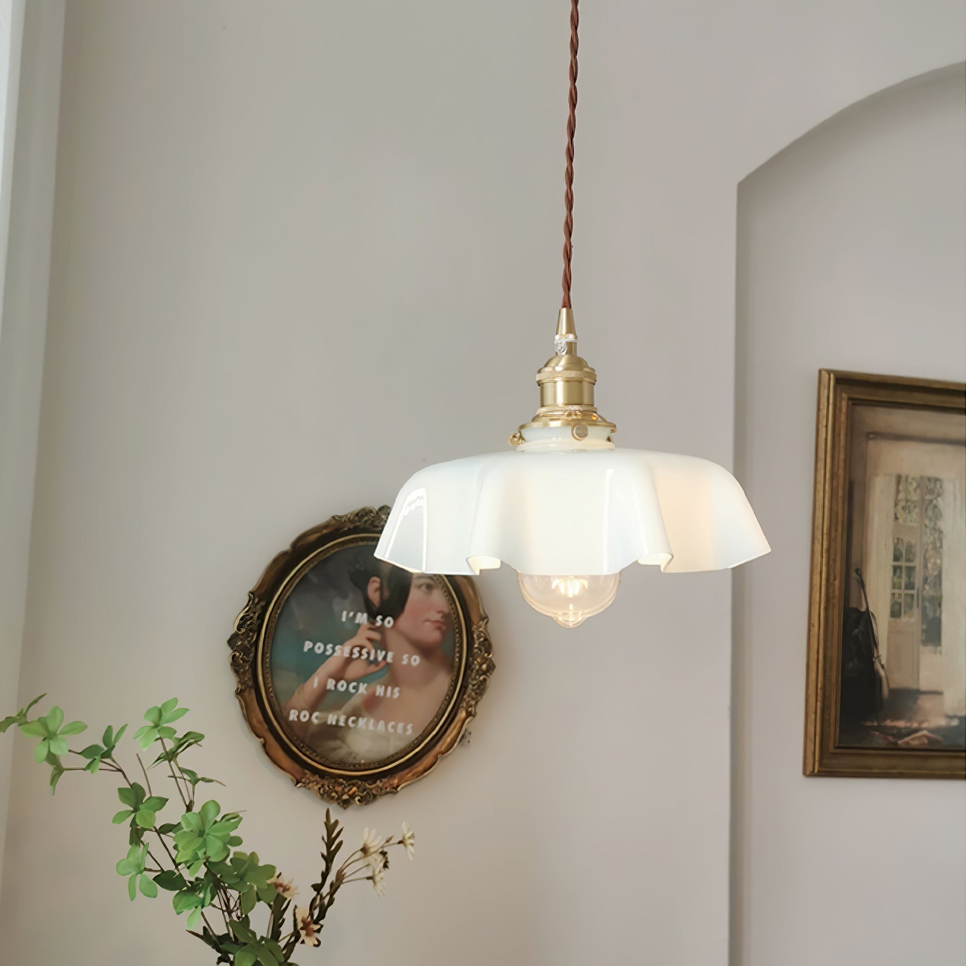 French Flower Houselight Pendant Swag Light