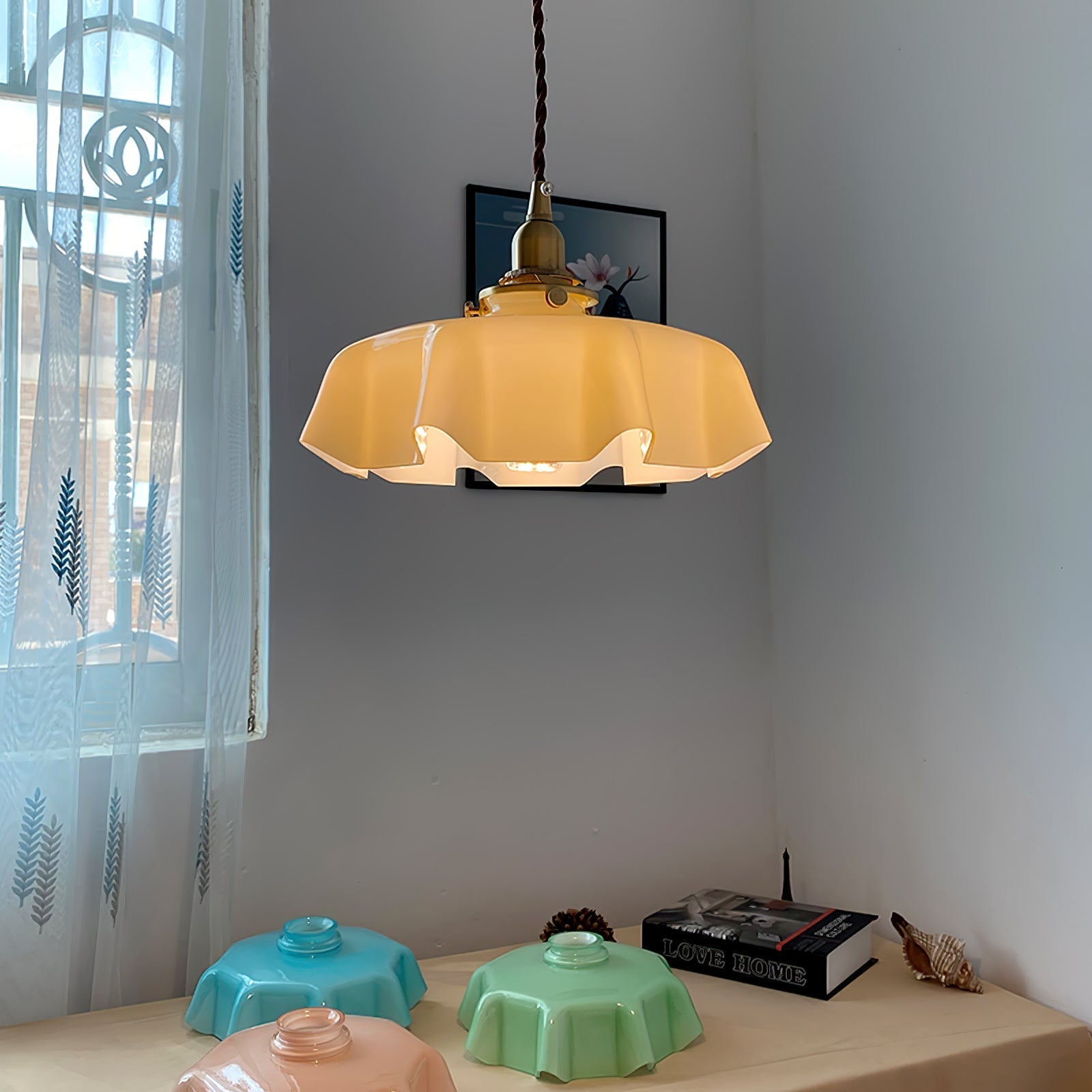 French Flower Houselight Pendant Swag Light