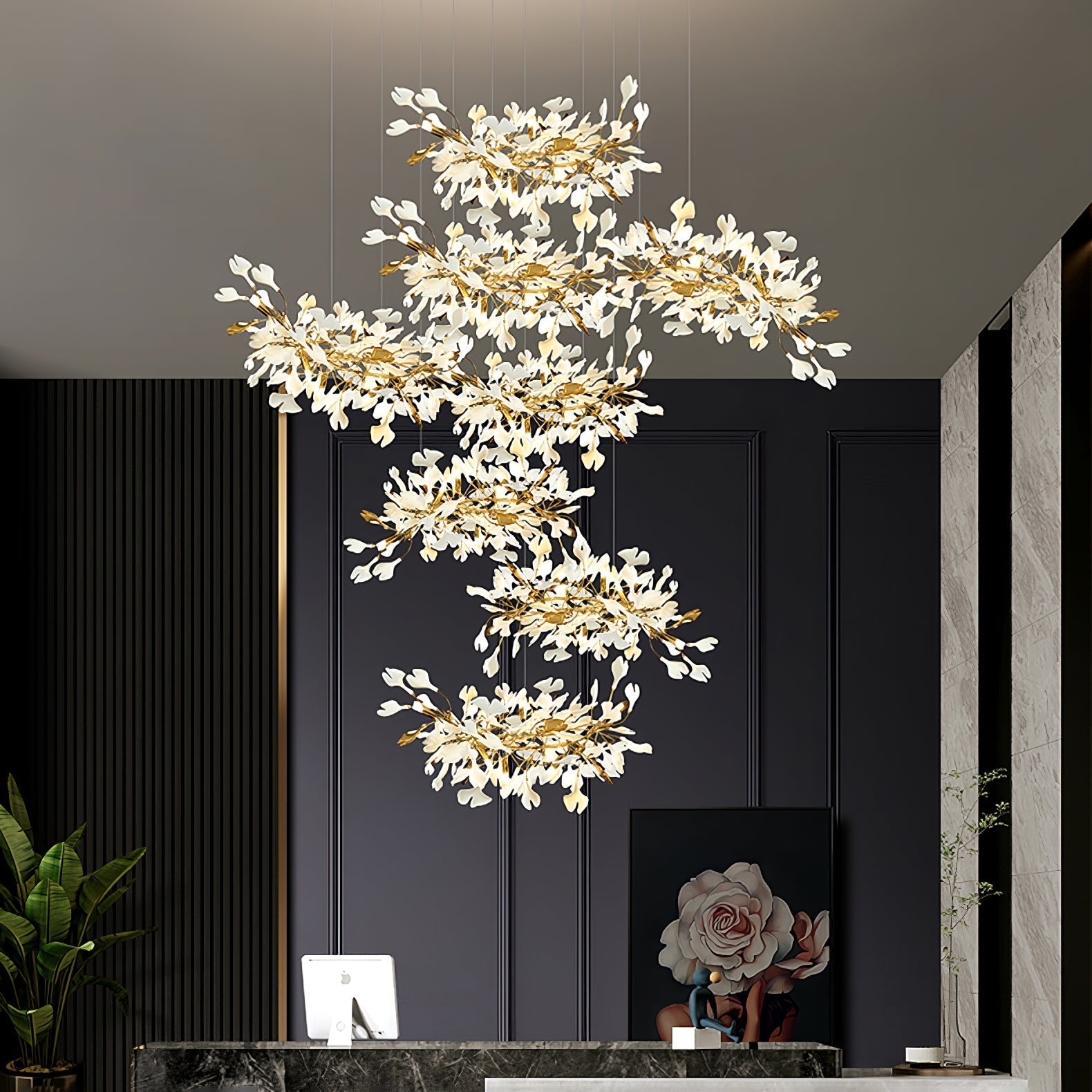 Gingko Leaves Crown Chandelier