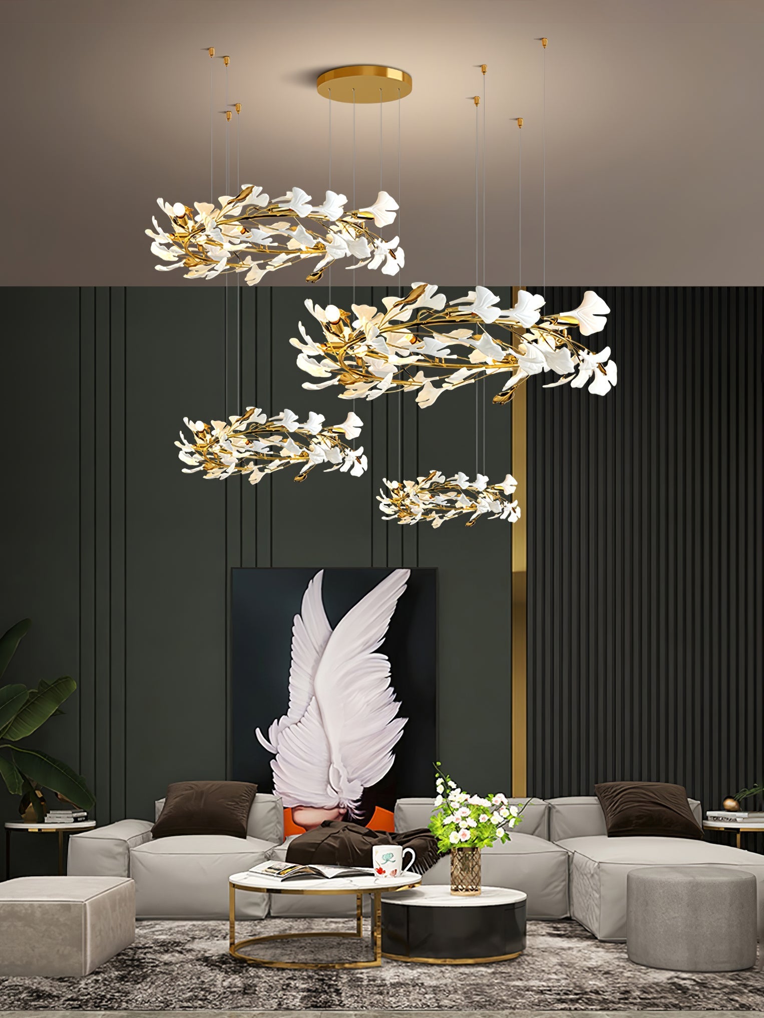 Gingko Leaves Crown Chandelier