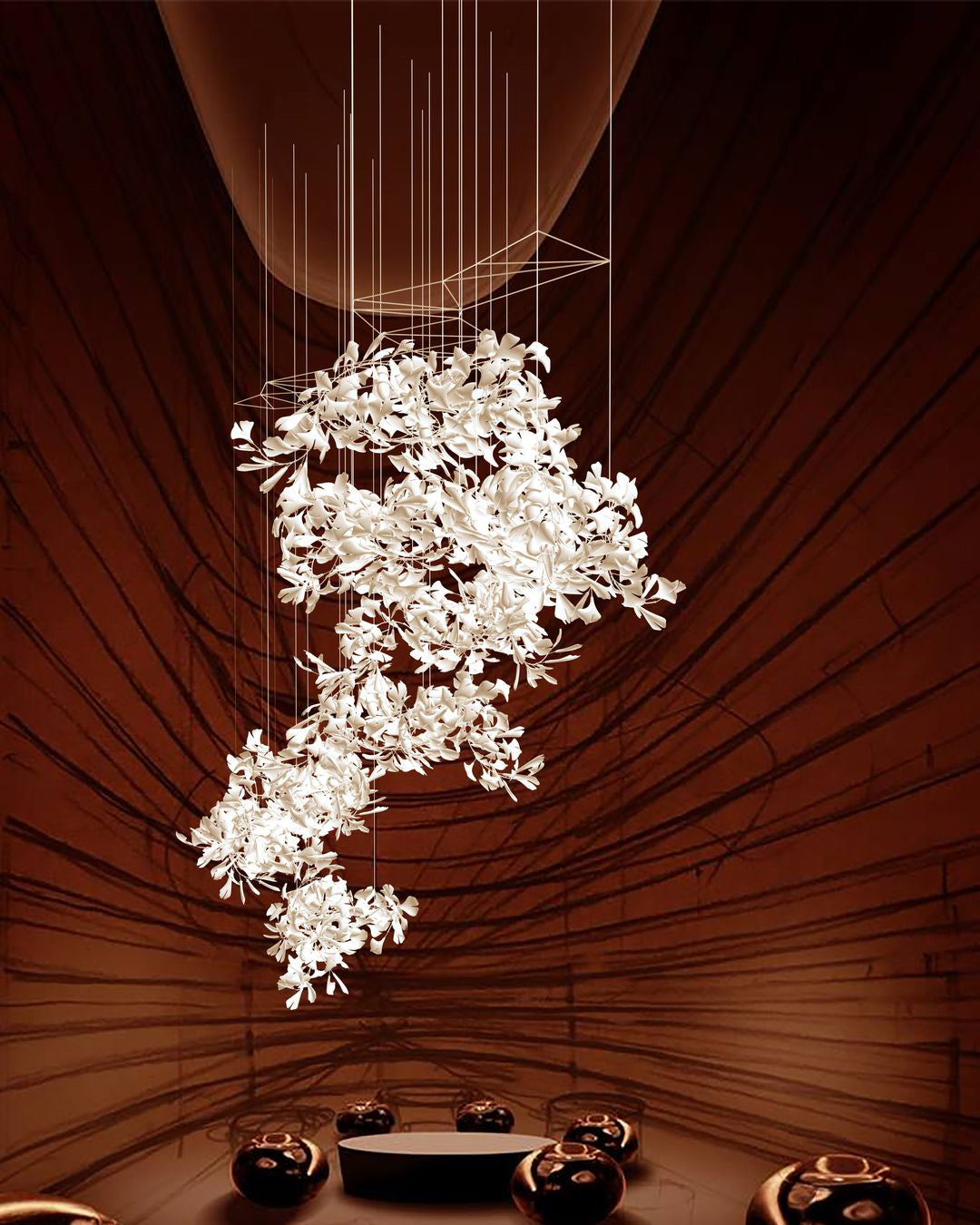 Gingko Leaves Crown Chandelier