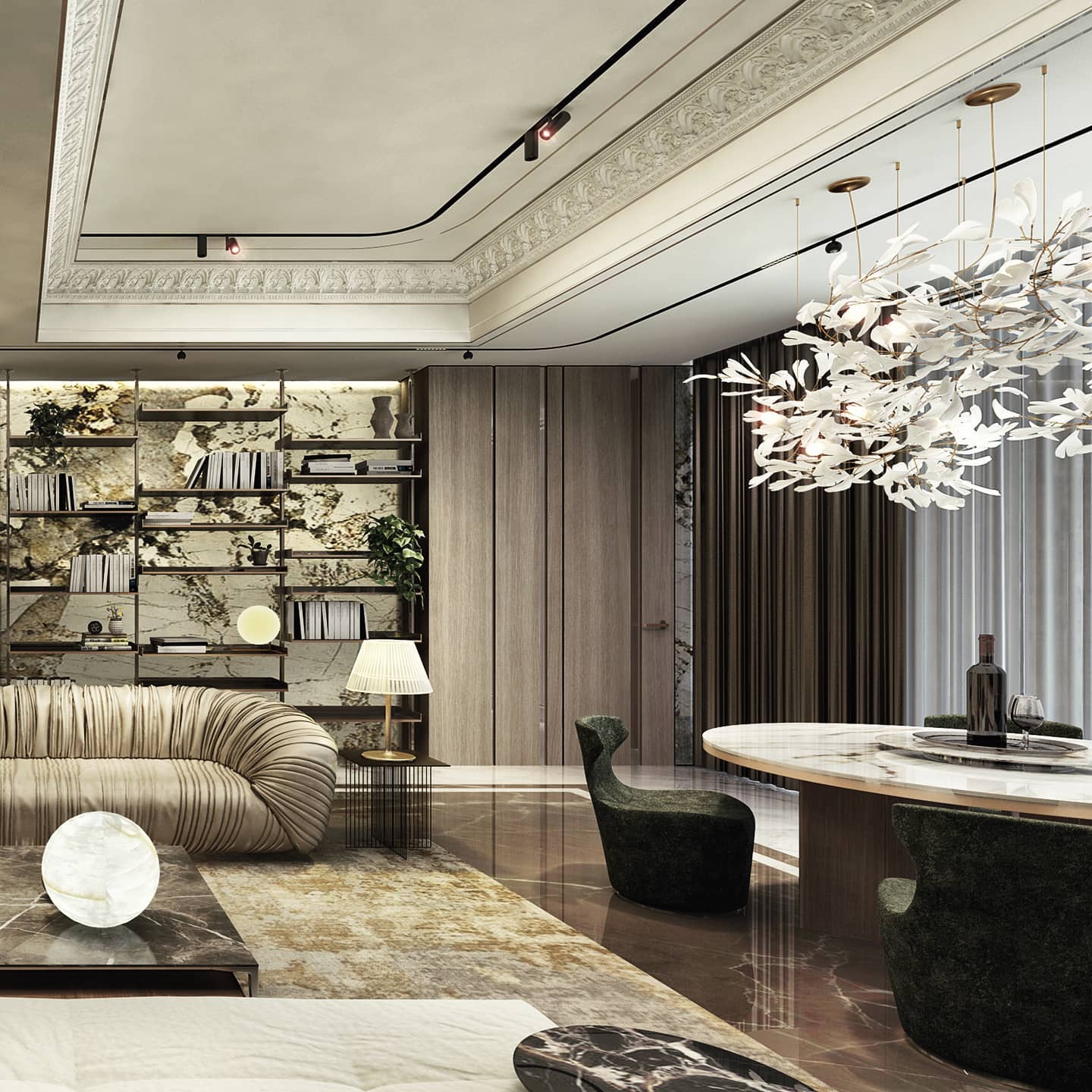 Gingko Leaves Crown Chandelier