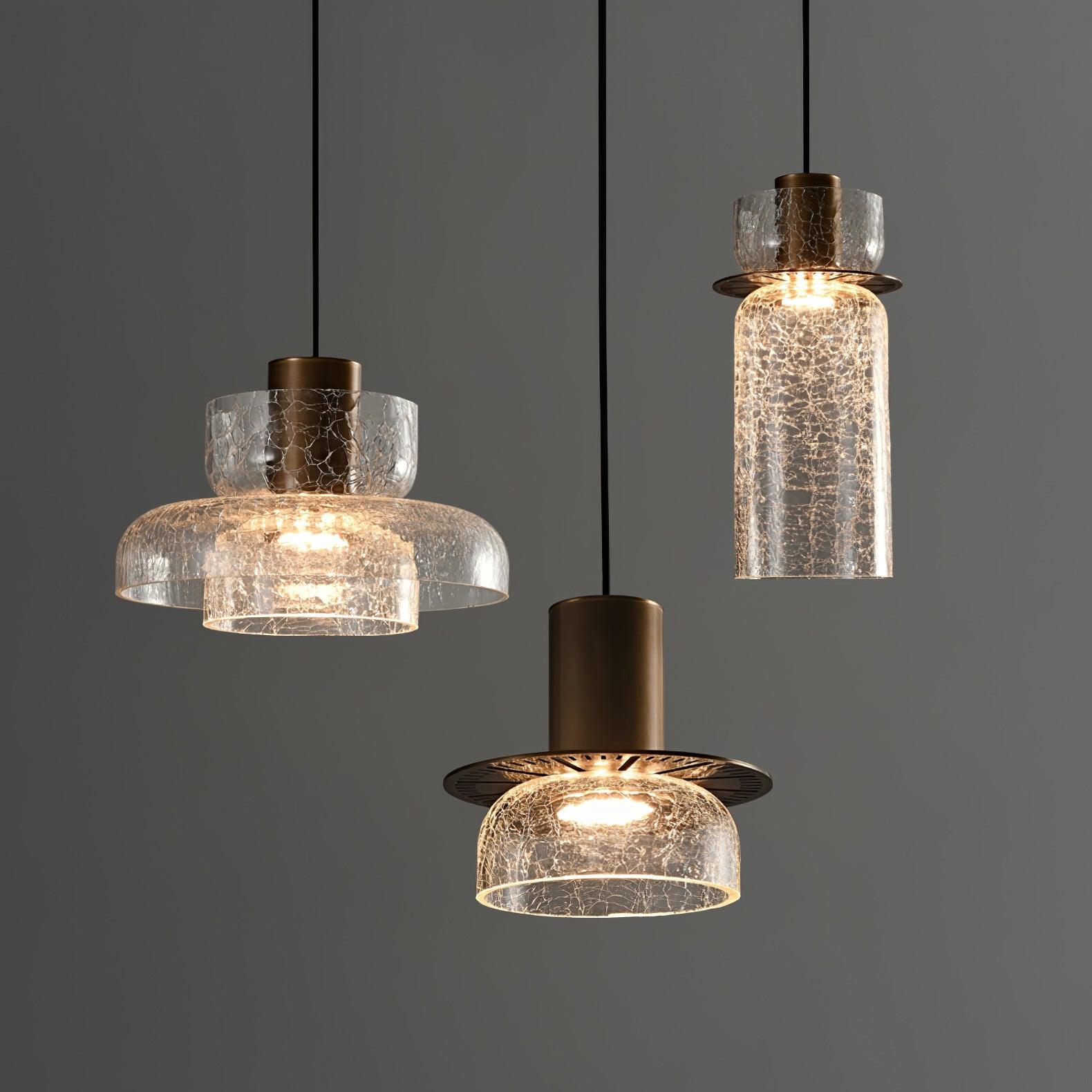Glacier Crackle Glass Houselight Pendant Lamp