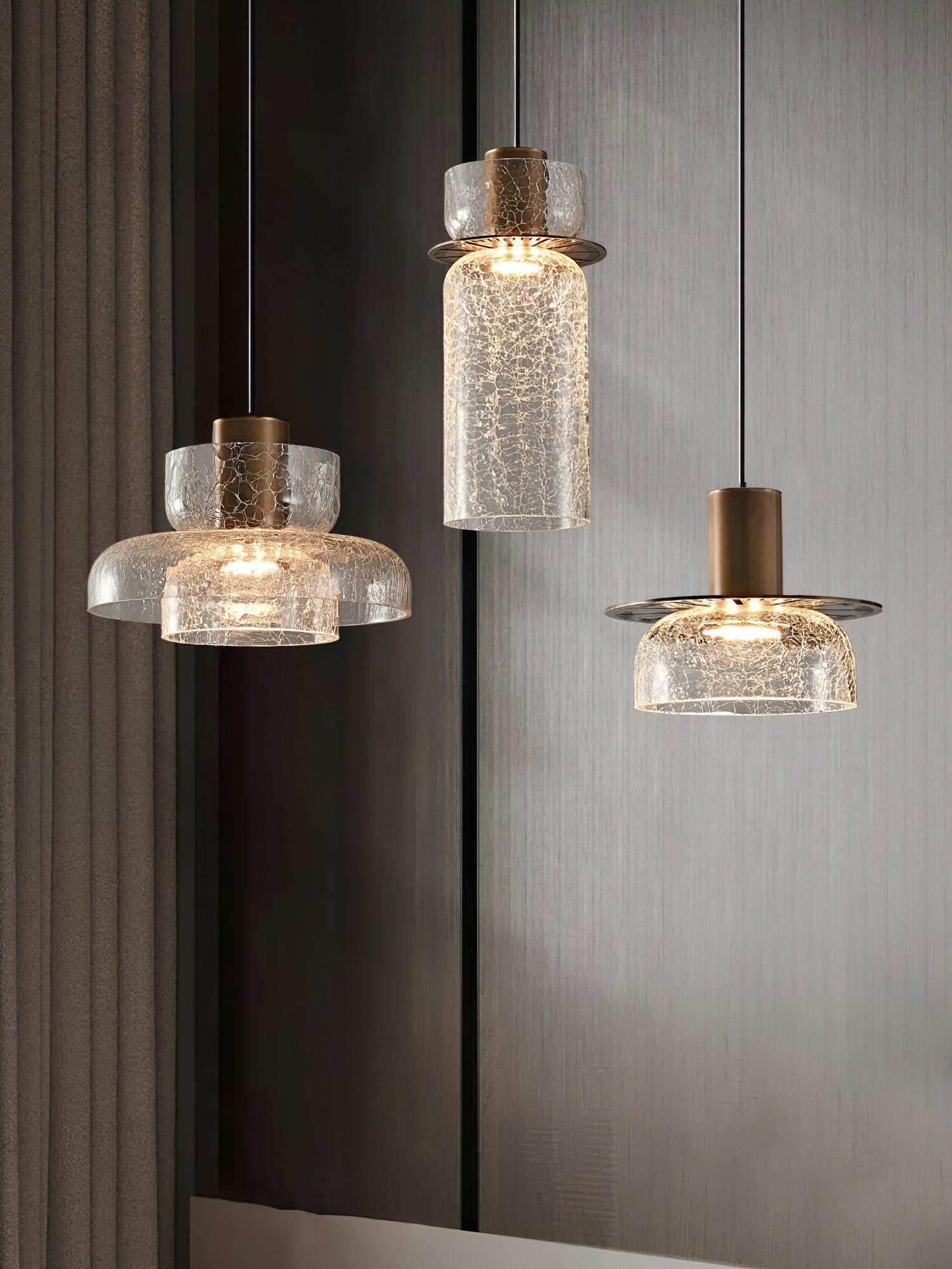 Glacier Crackle Glass Houselight Pendant Lamp
