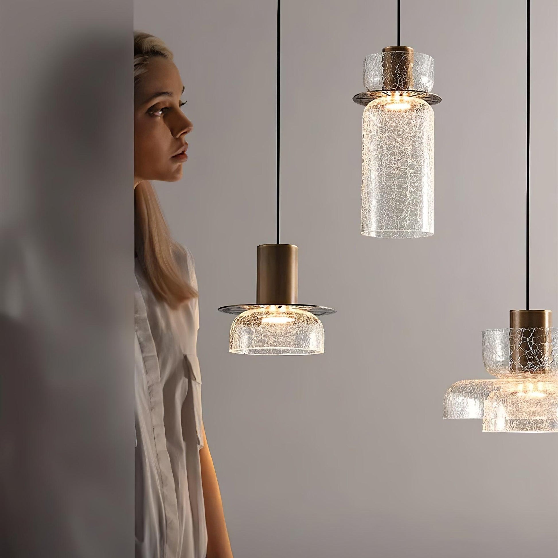 Glacier Crackle Glass Houselight Pendant Lamp