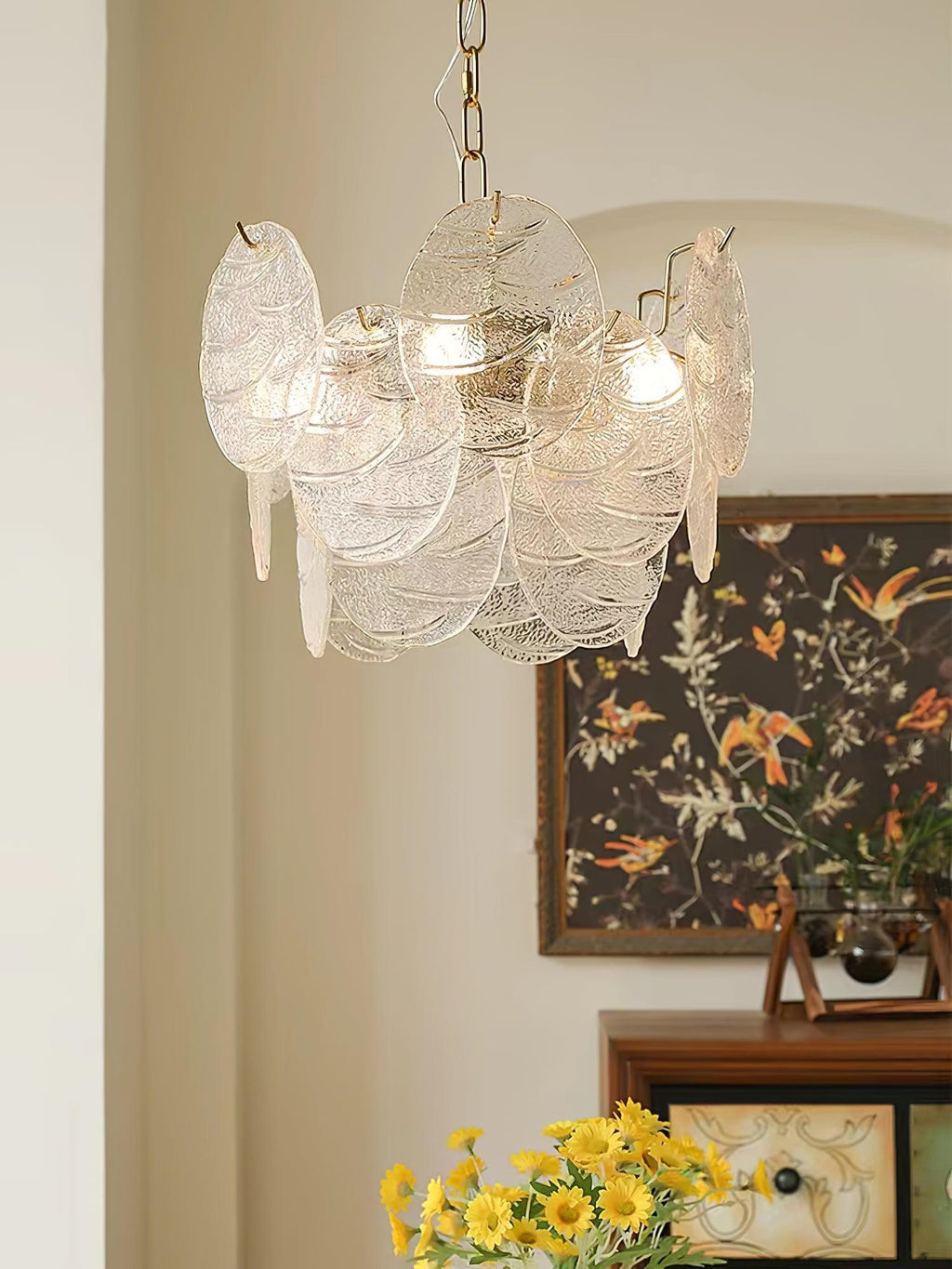 Glass Disc Gasolier Chandelier