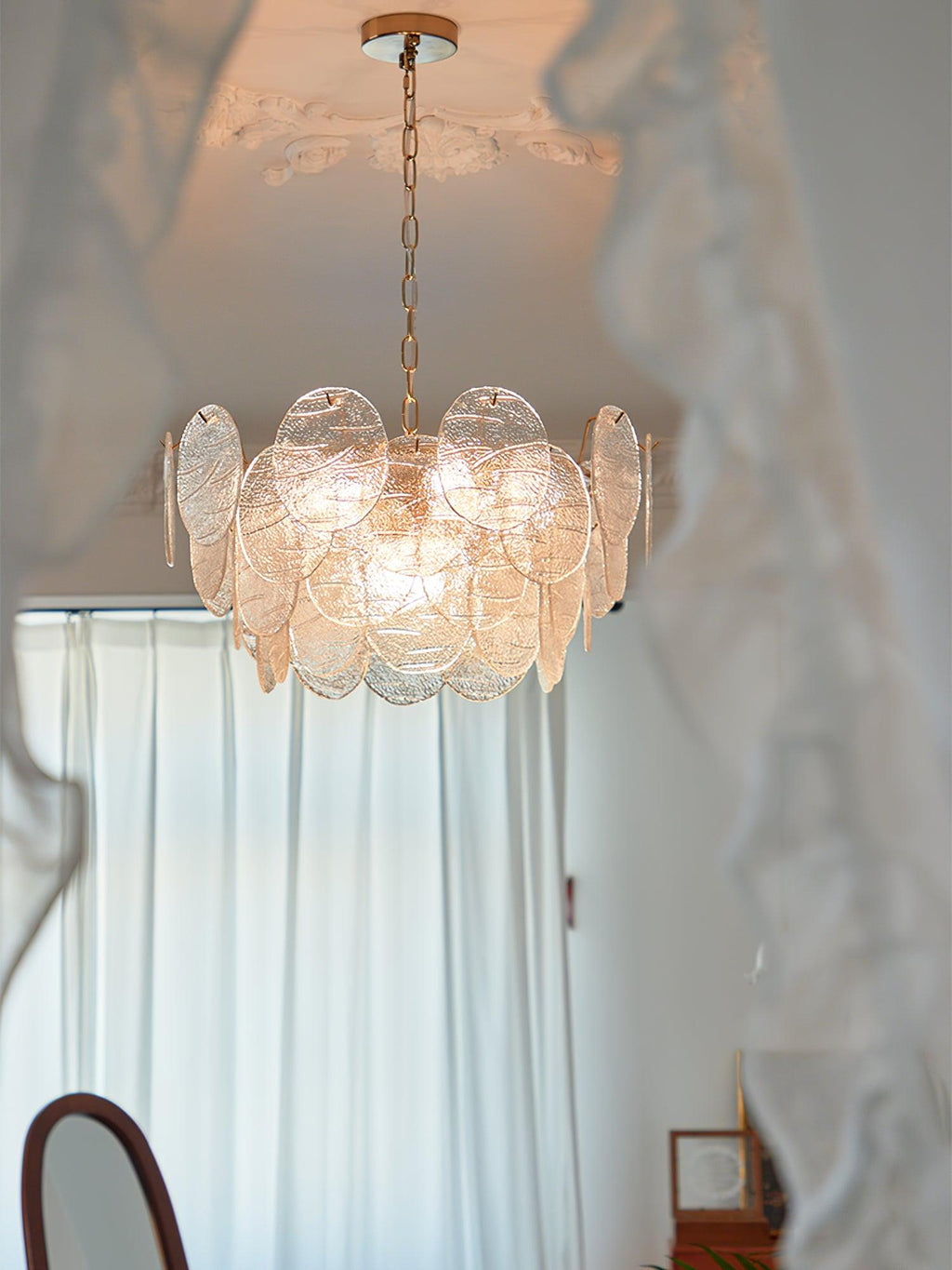 Glass Disc Gasolier Chandelier