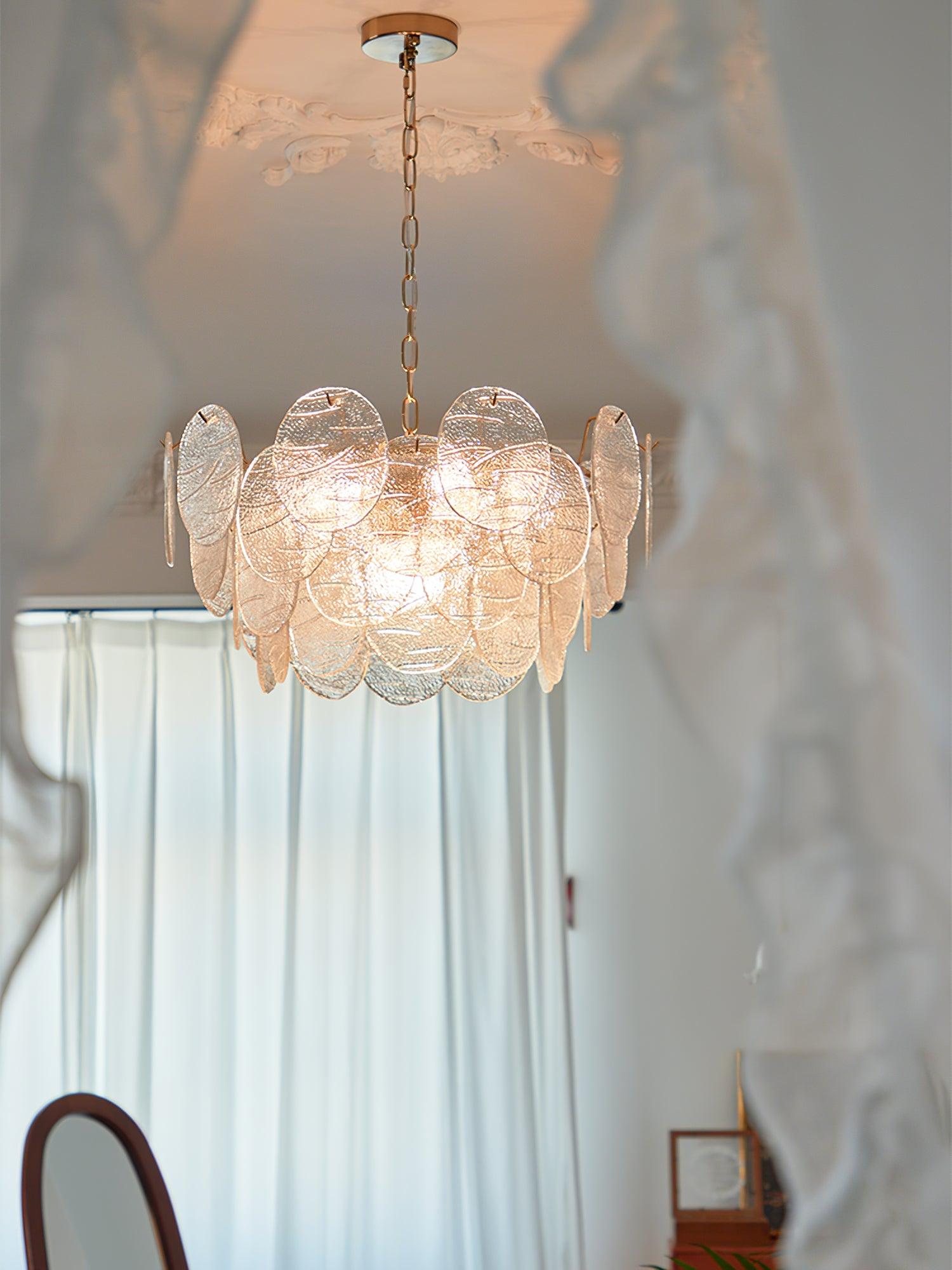 Glass Disc Gasolier Chandelier