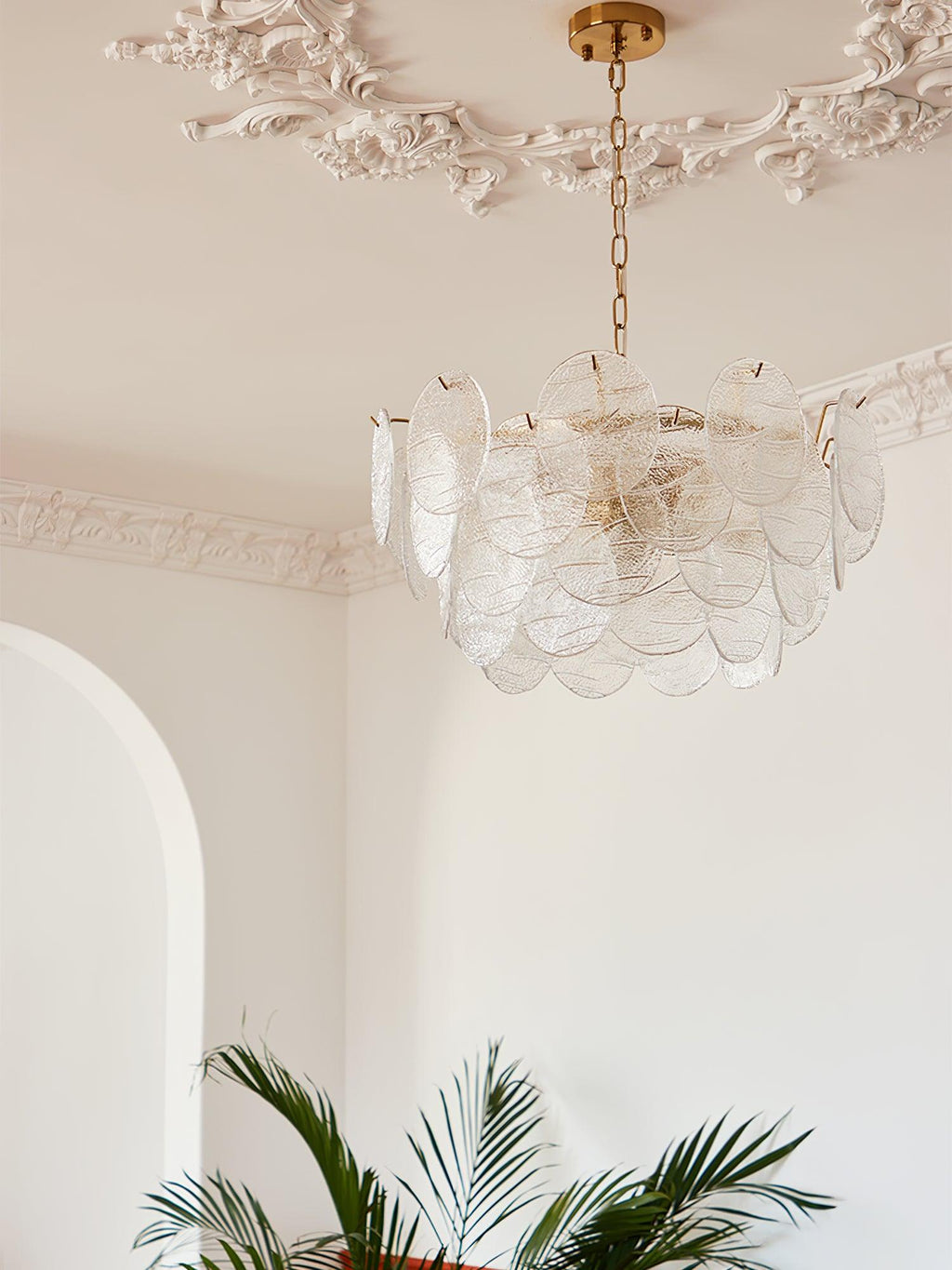 Glass Disc Gasolier Chandelier