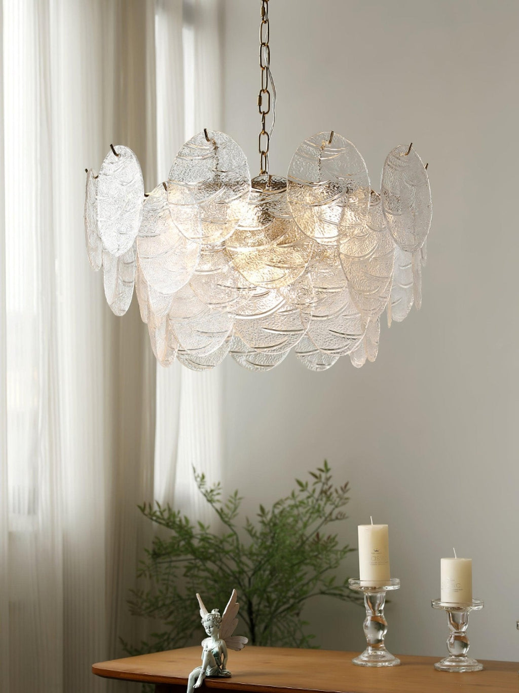 Glass Disc Gasolier Chandelier
