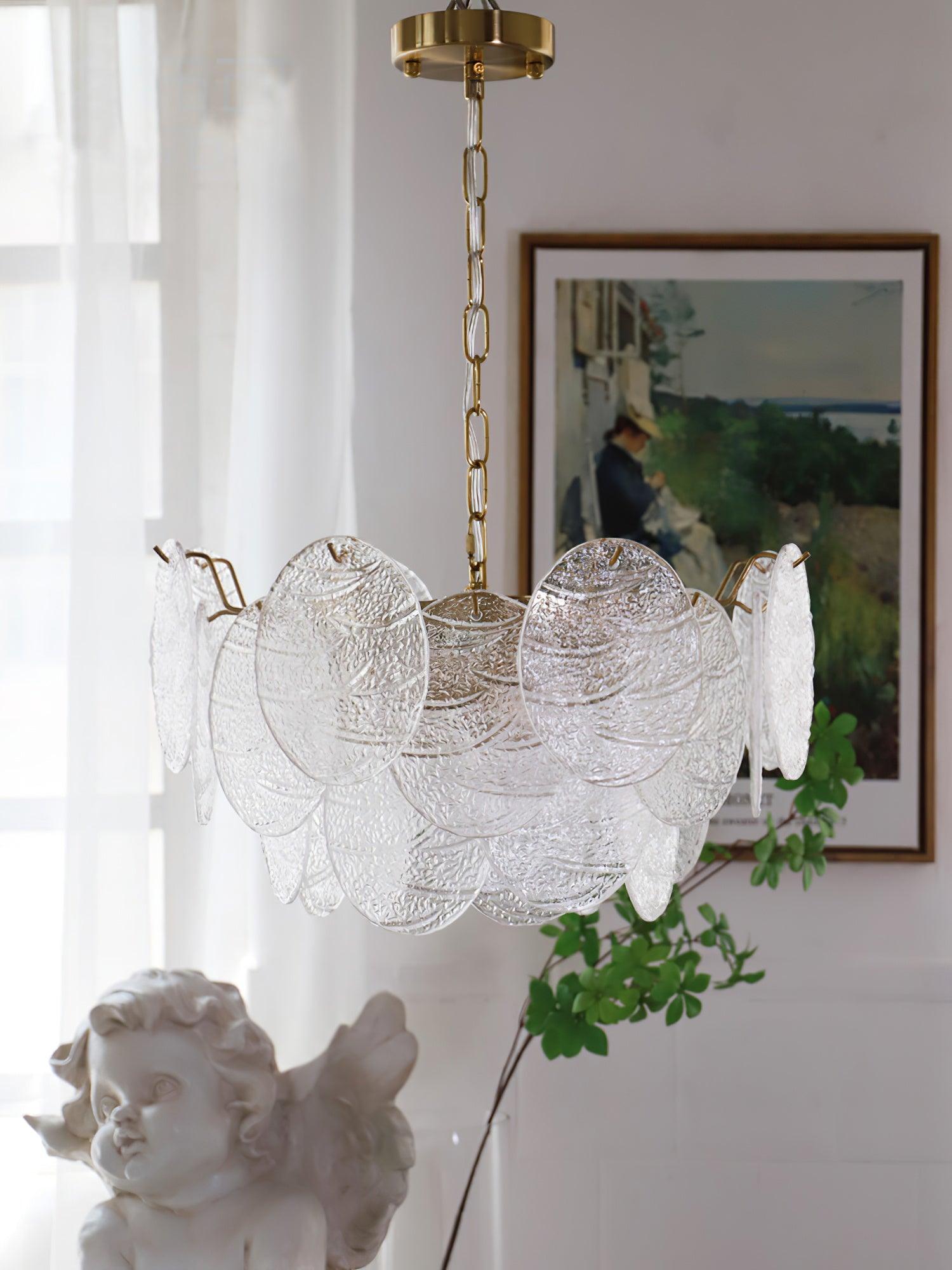 Glass Disc Gasolier Chandelier