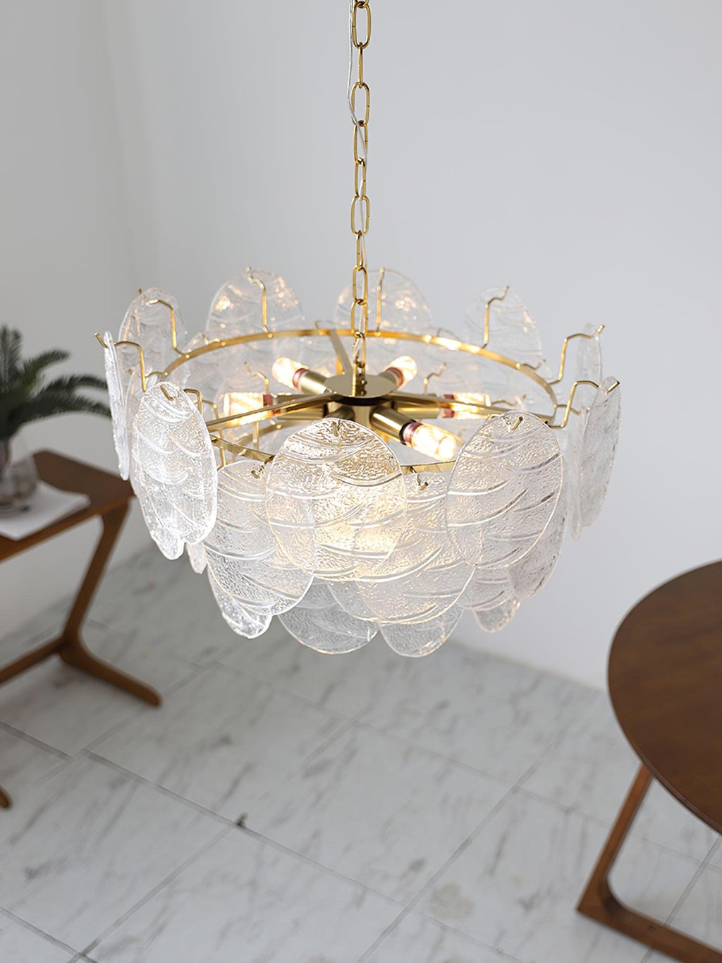 Glass Disc Gasolier Chandelier