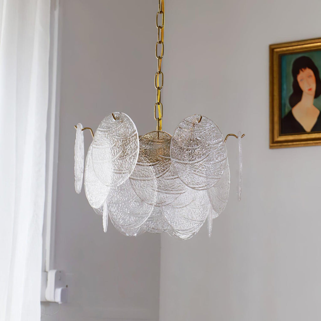Glass Disc Gasolier Chandelier
