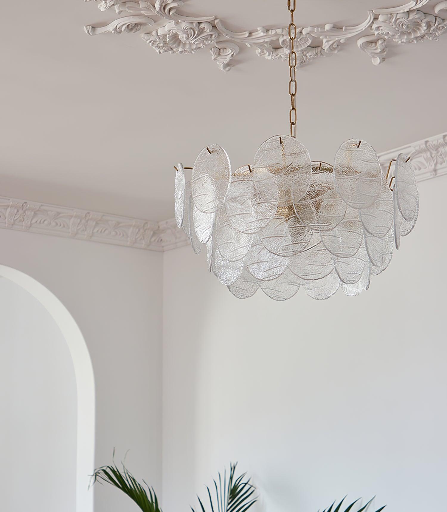 Glass Disc Gasolier Chandelier