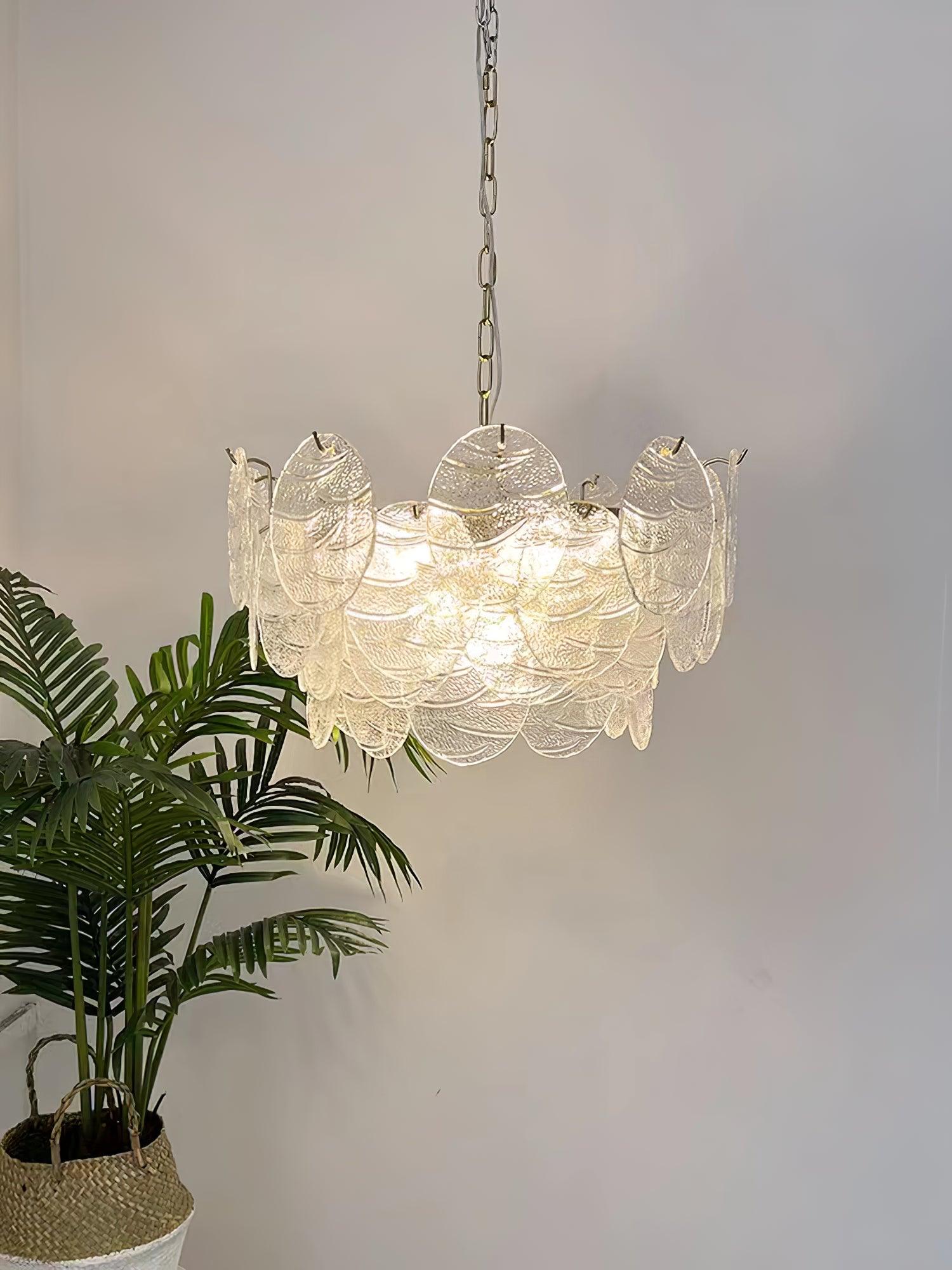 Glass Disc Gasolier Chandelier