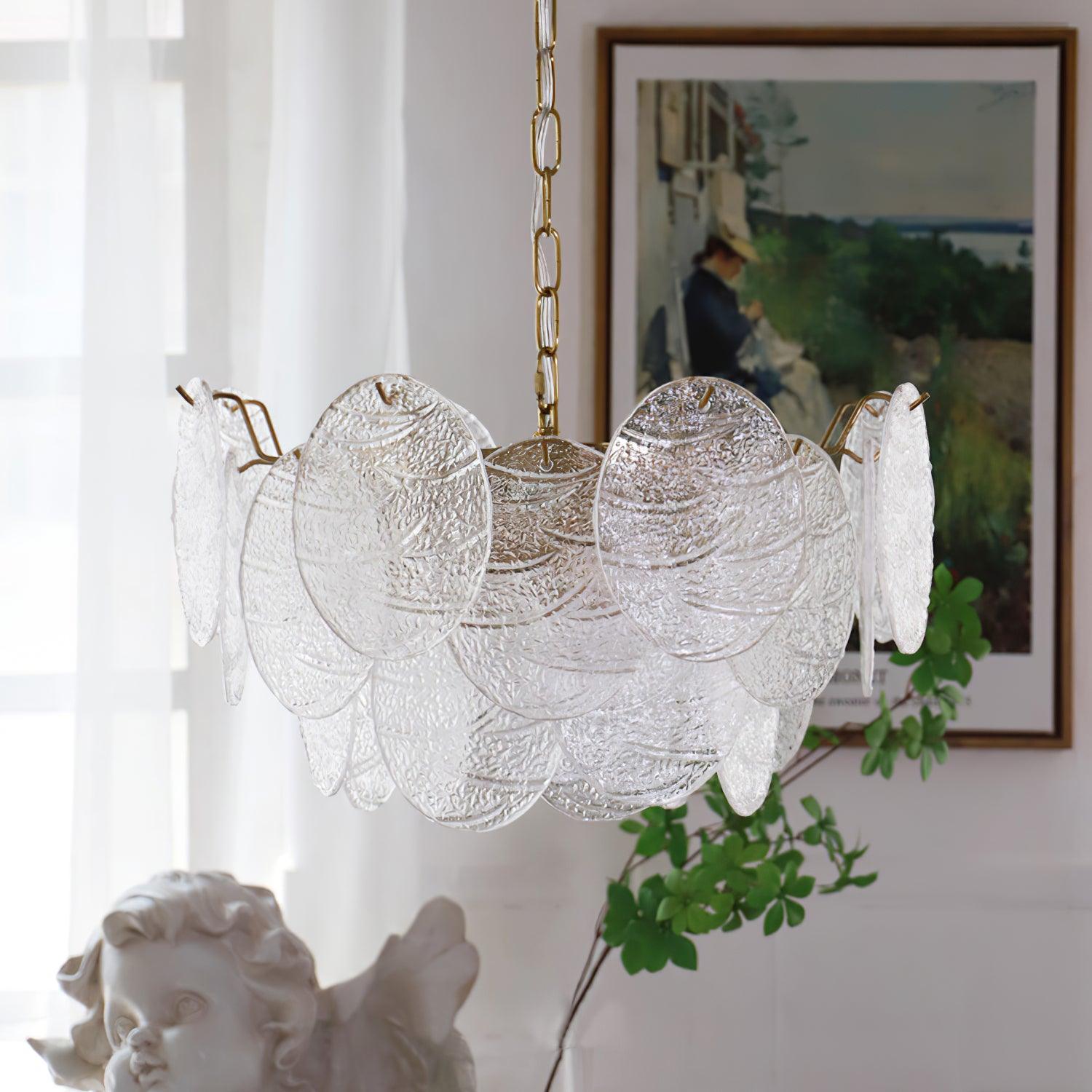 Glass Disc Gasolier Chandelier