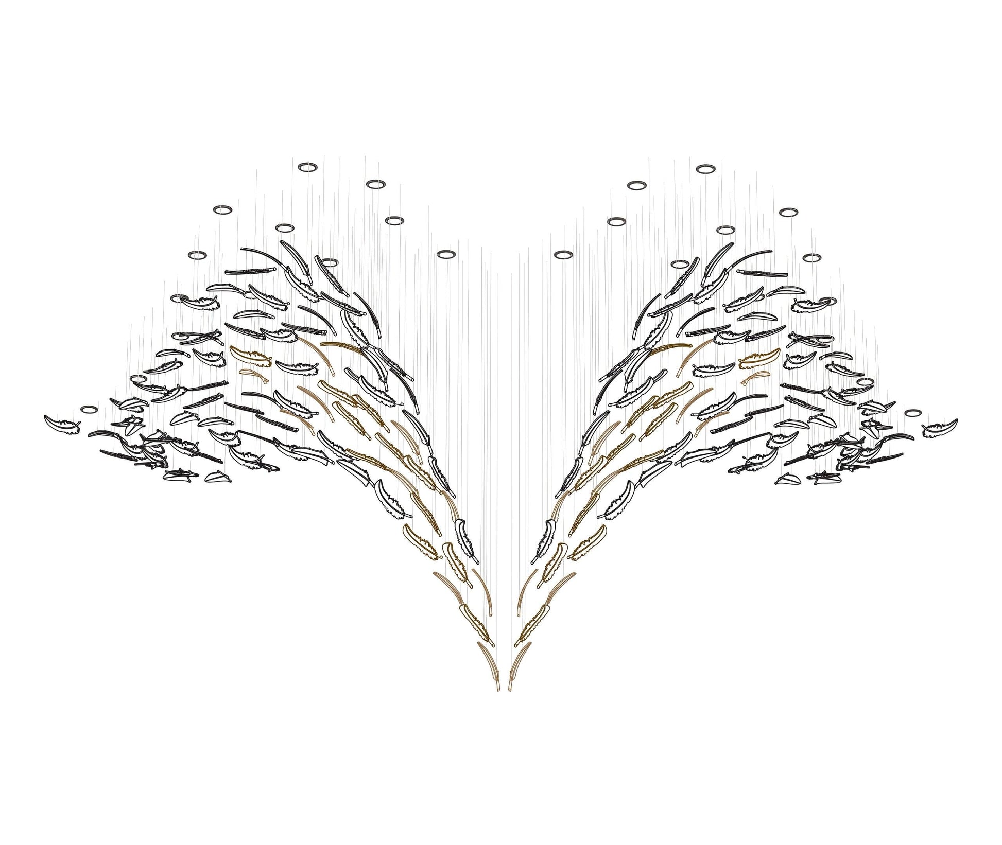 Glass Feathers Flying Pendant light Chandelier