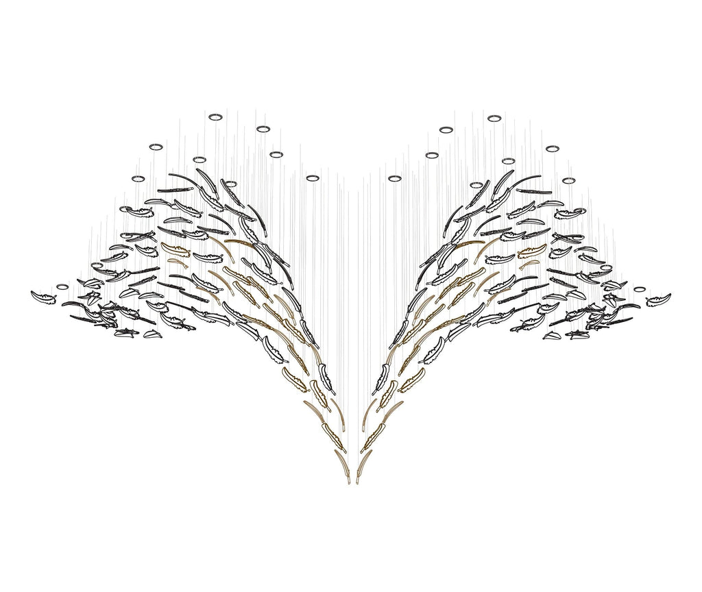 Glass Feathers Flying Pendant light Chandelier