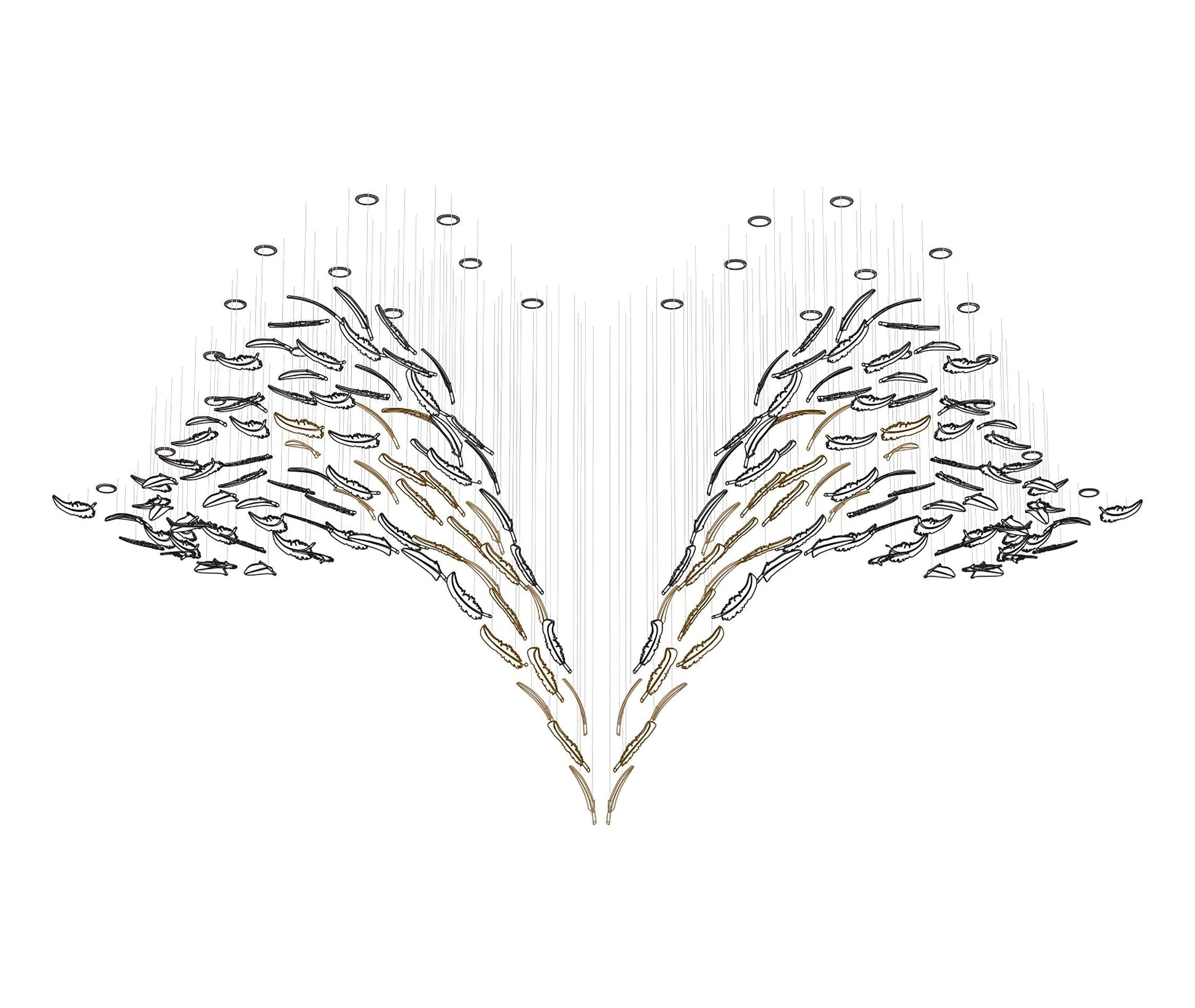Glass Feathers Flying Pendant light Chandelier