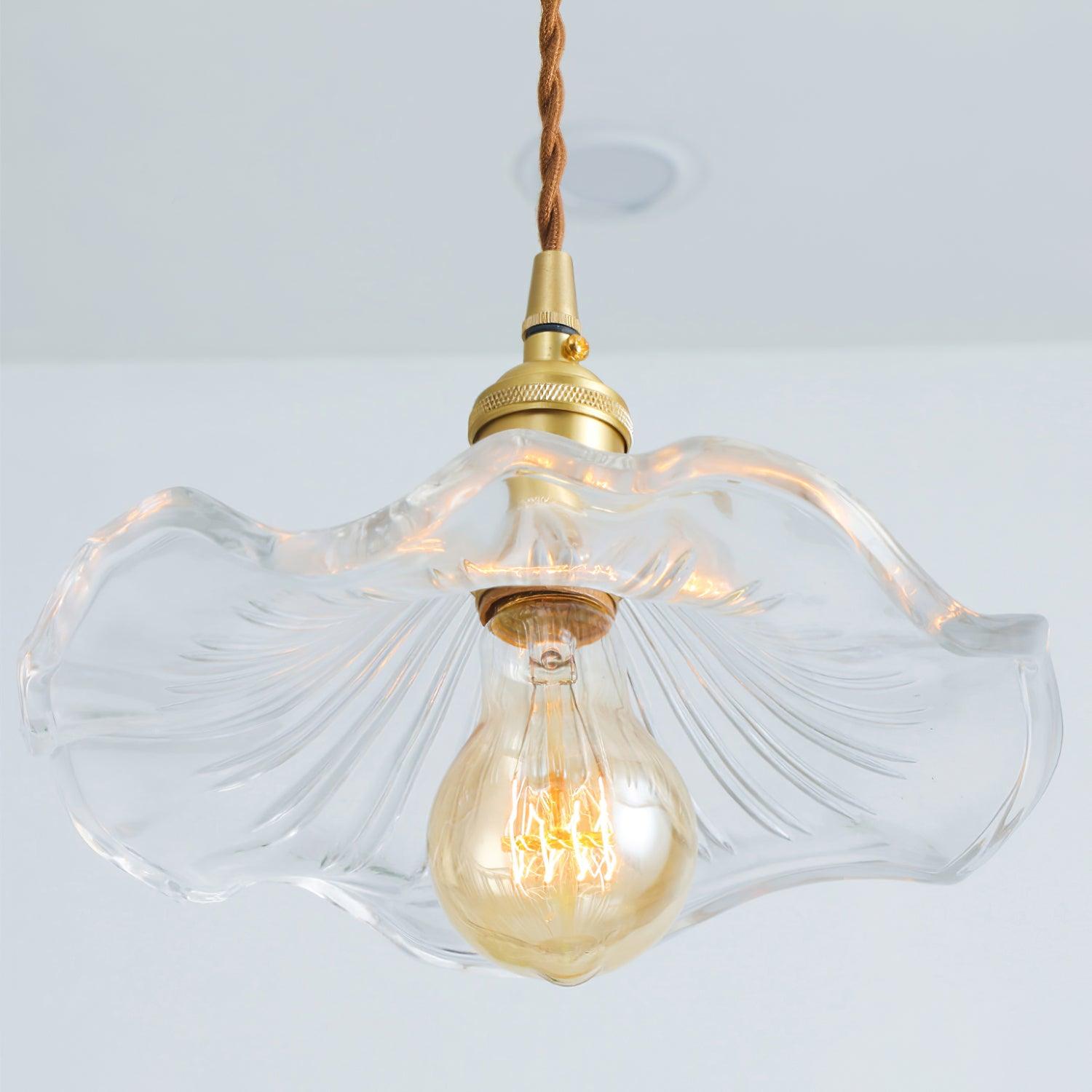 Glass Hibiscus Flower Drop light Pendant Light