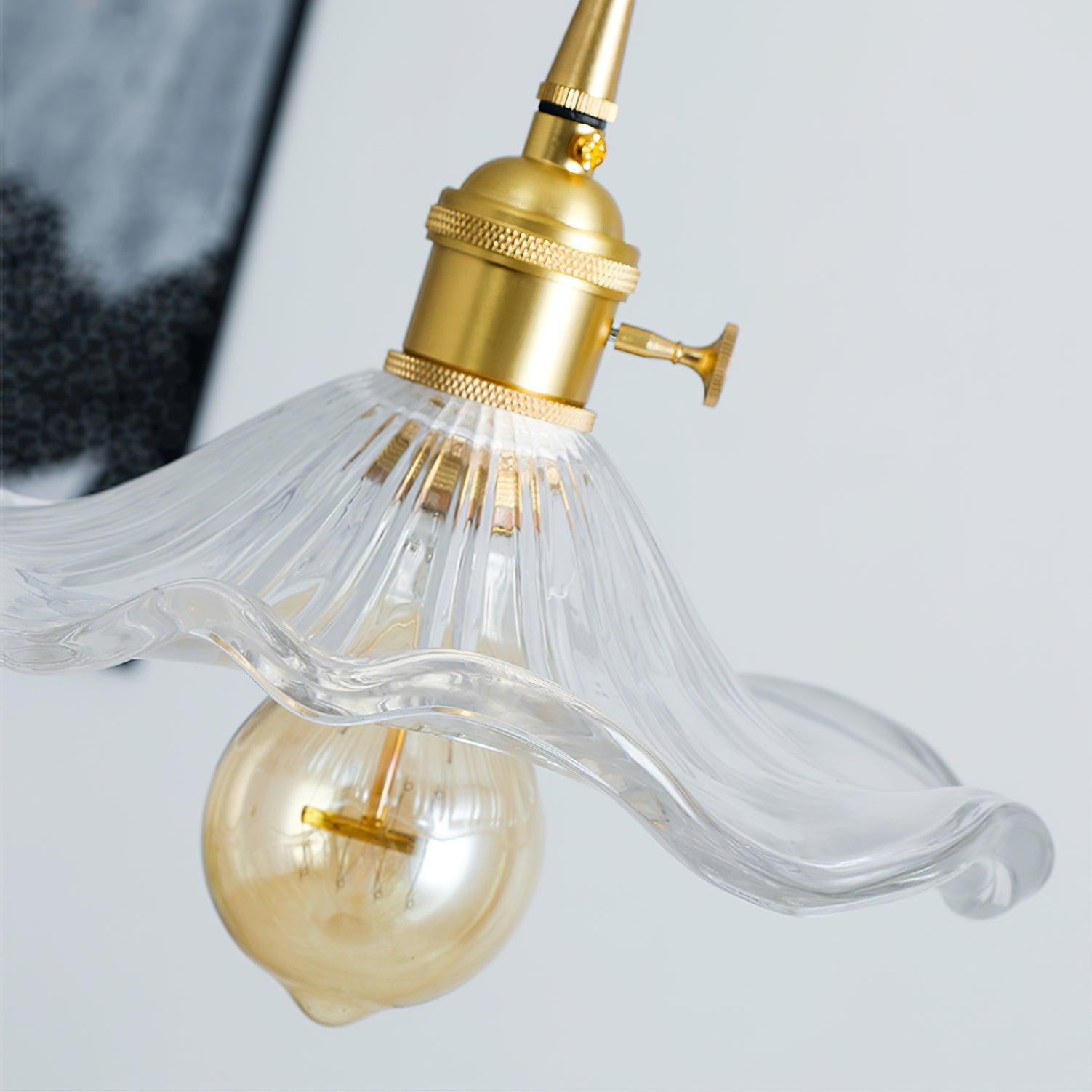 Glass Hibiscus Flower Drop light Pendant Light