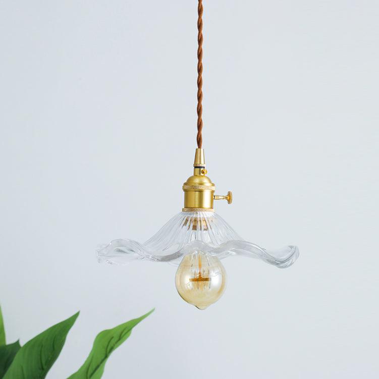 Glass Hibiscus Flower Drop light Pendant Light