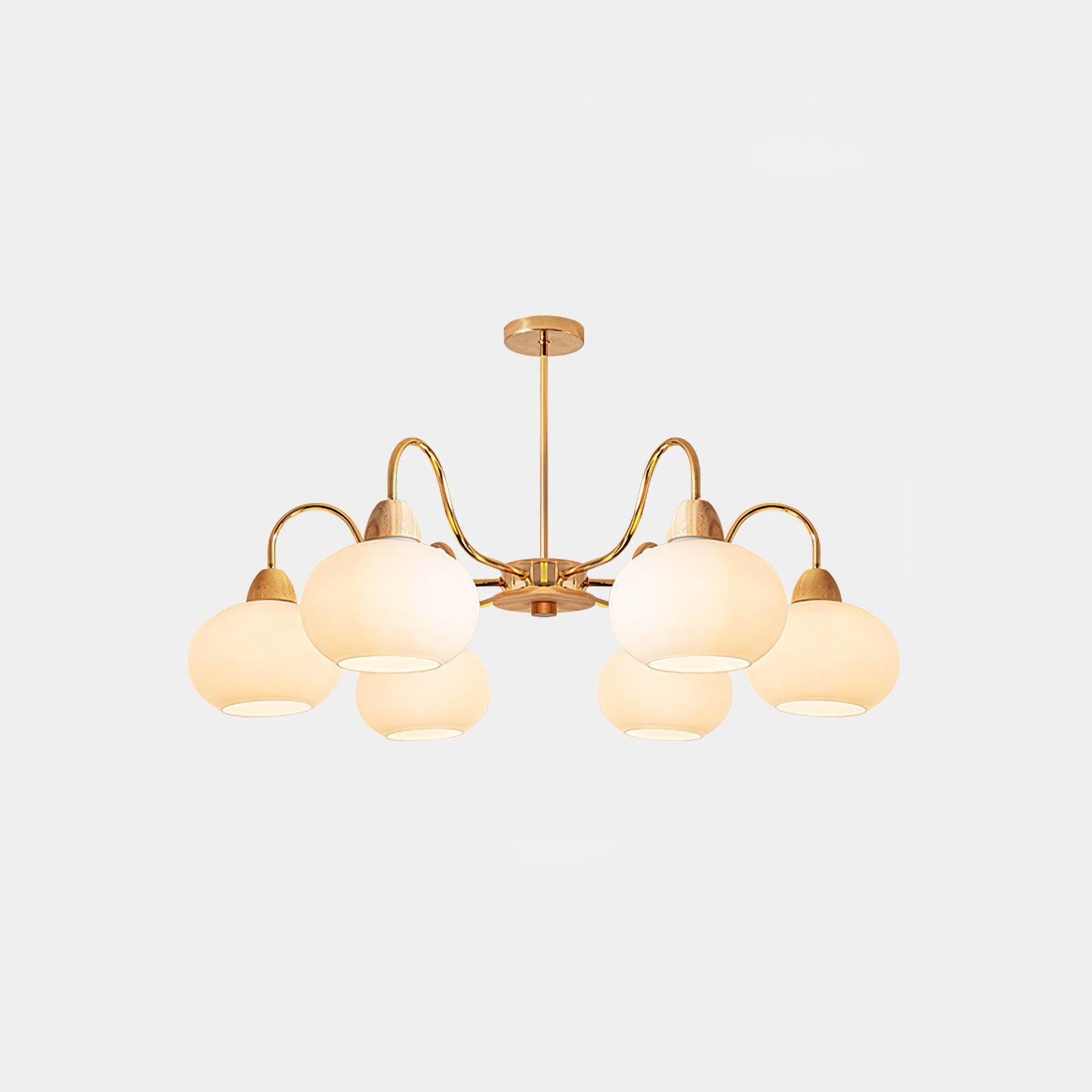 Glass Persimmon Electrolier Chandelier