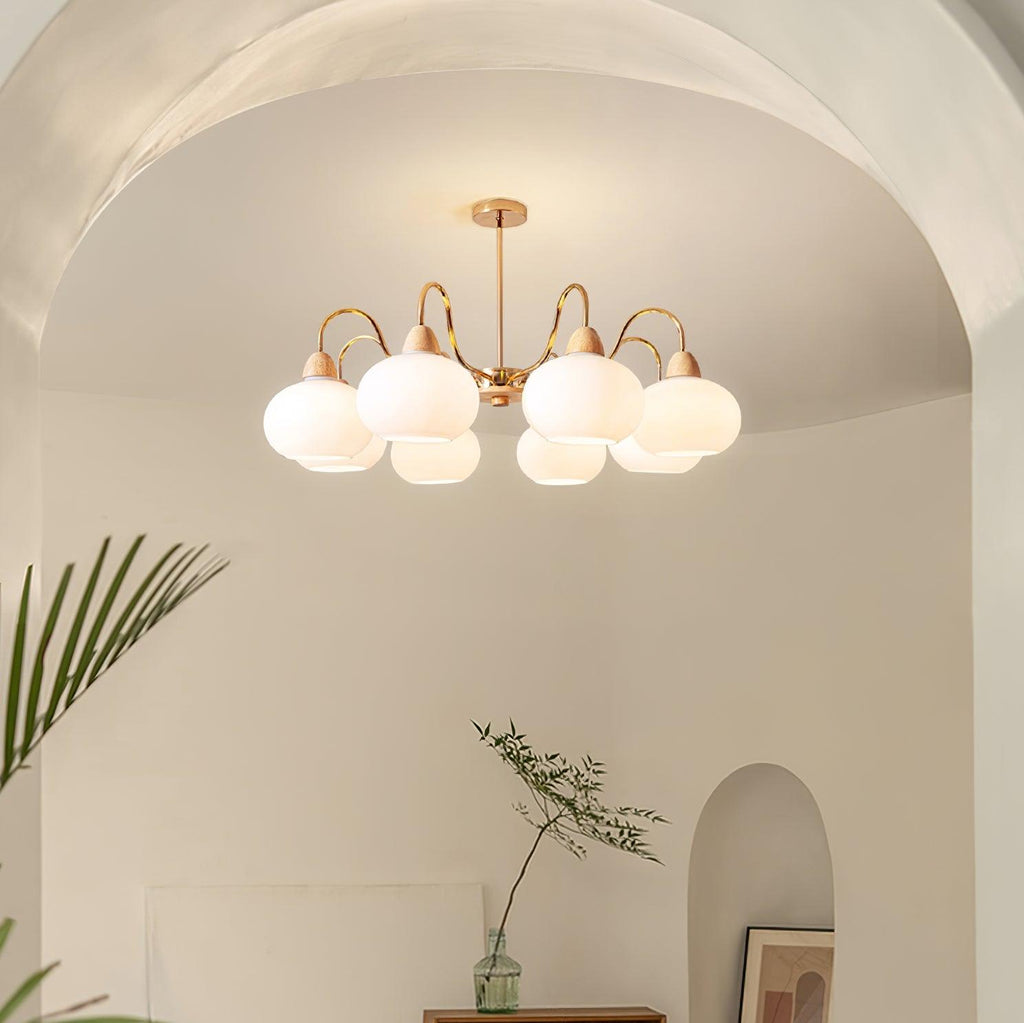 Glass Persimmon Electrolier Chandelier