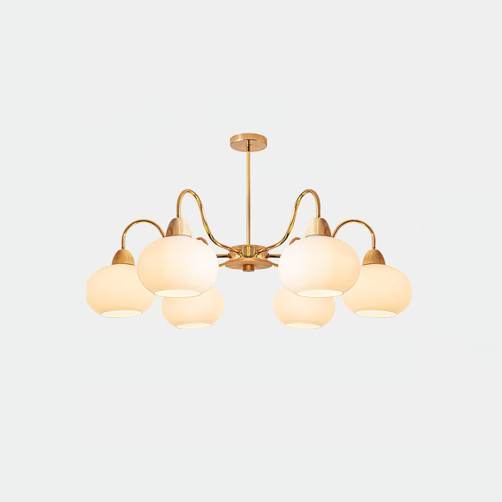 Glass Persimmon Electrolier Chandelier