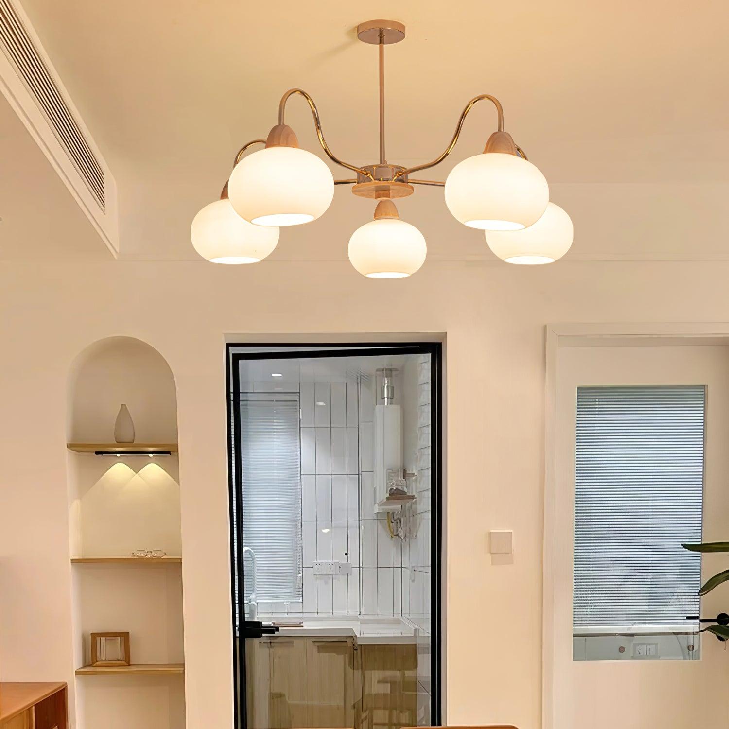 Glass Persimmon Electrolier Chandelier