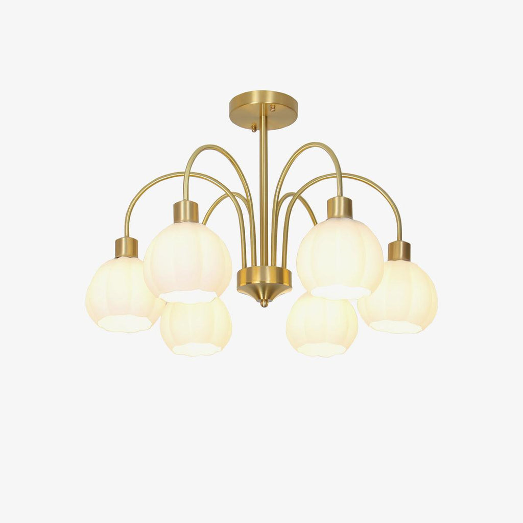 Glass Pumpkin Gold Candelabrum Chandelier